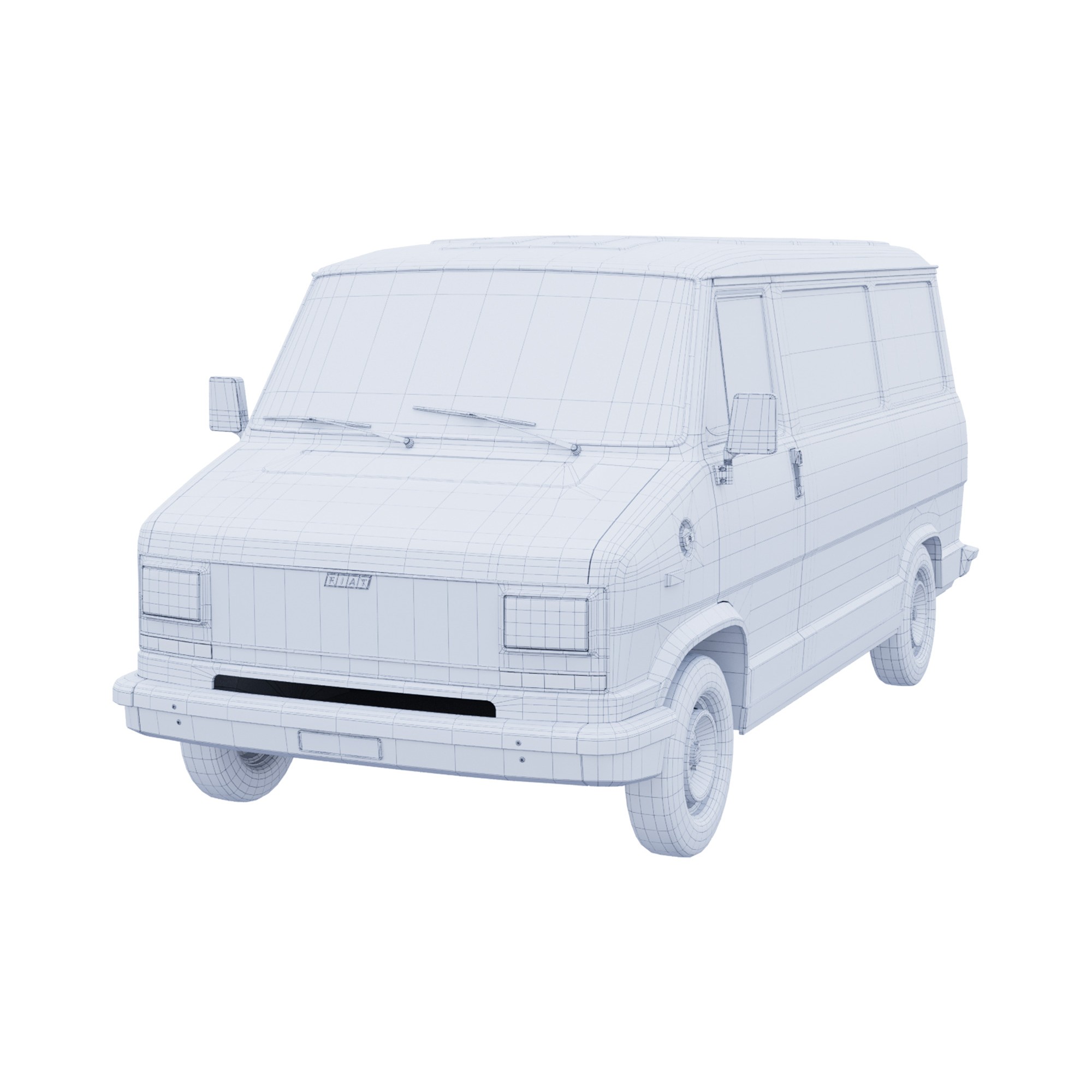 Fiat Ducato 1982 3D Model – Low Poly PBR Vehicle, FBX, OBJ, Blender