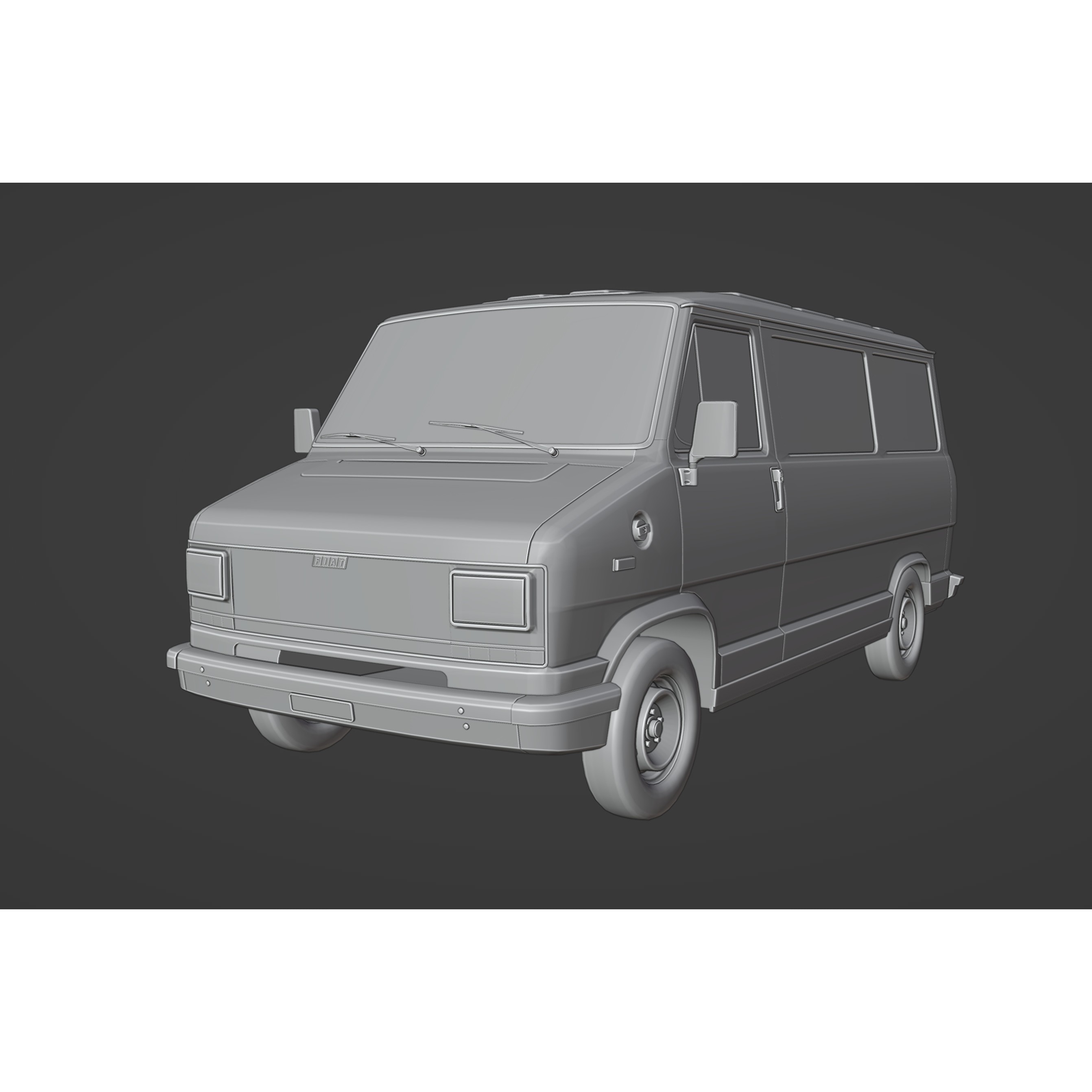 Fiat Ducato 1982 3D Model – Low Poly PBR Vehicle, FBX, OBJ, Blender - View 14