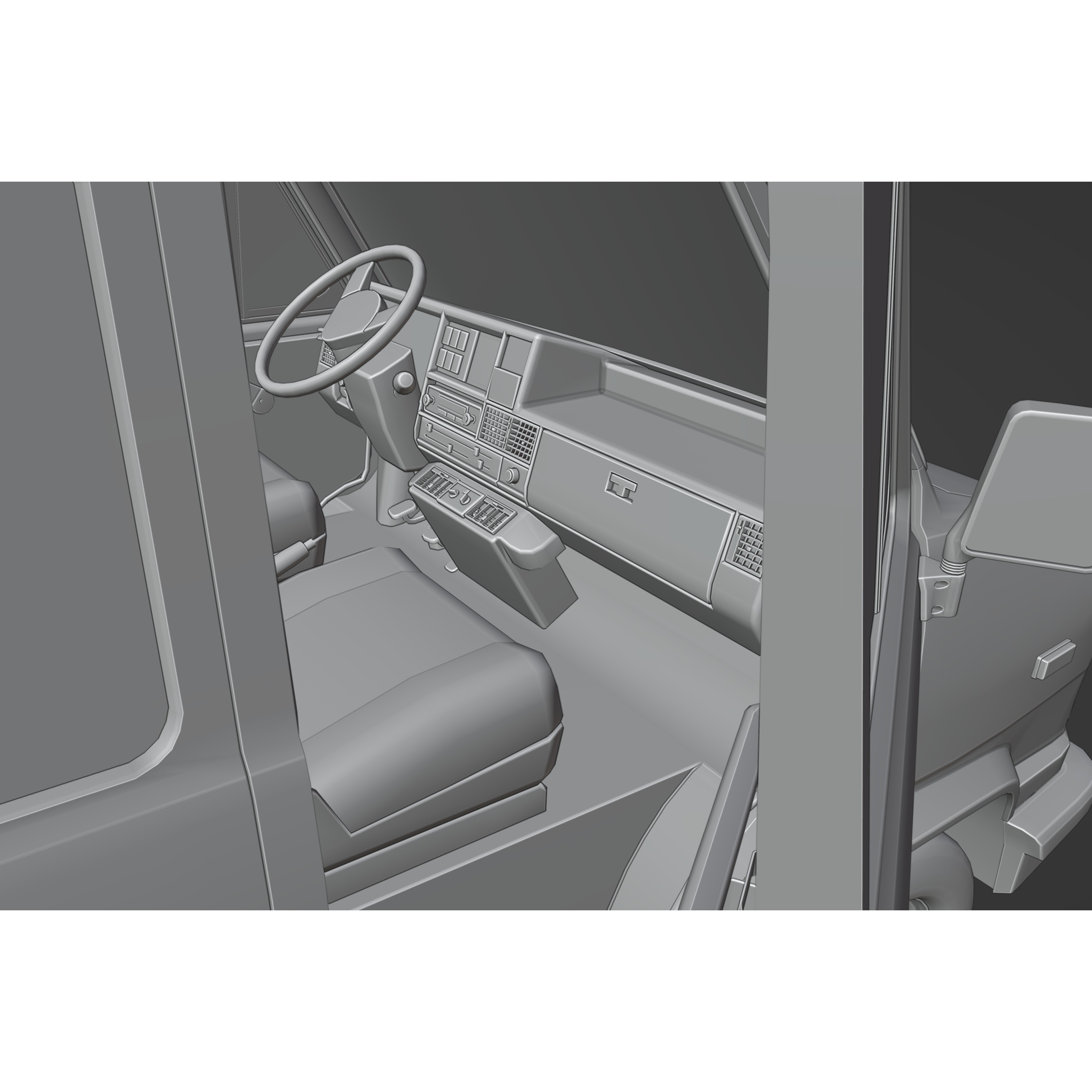 Fiat Ducato 1982 3D Model – Low Poly PBR Vehicle, FBX, OBJ, Blender - View 16