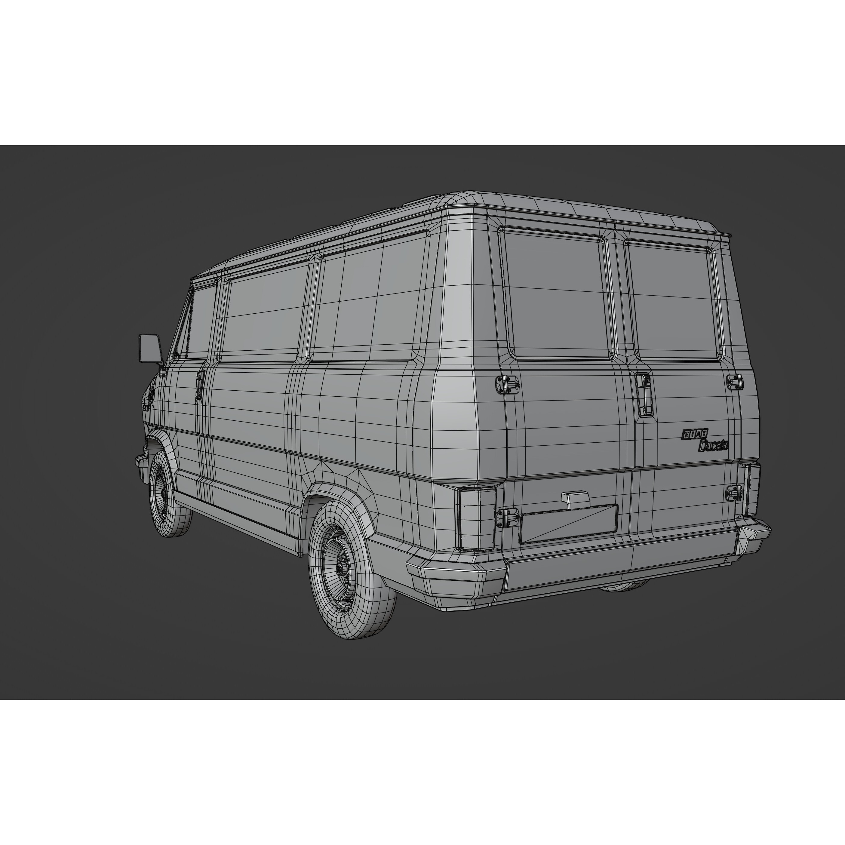 Fiat Ducato 1982 3D Model – Low Poly PBR Vehicle, FBX, OBJ, Blender - View 17