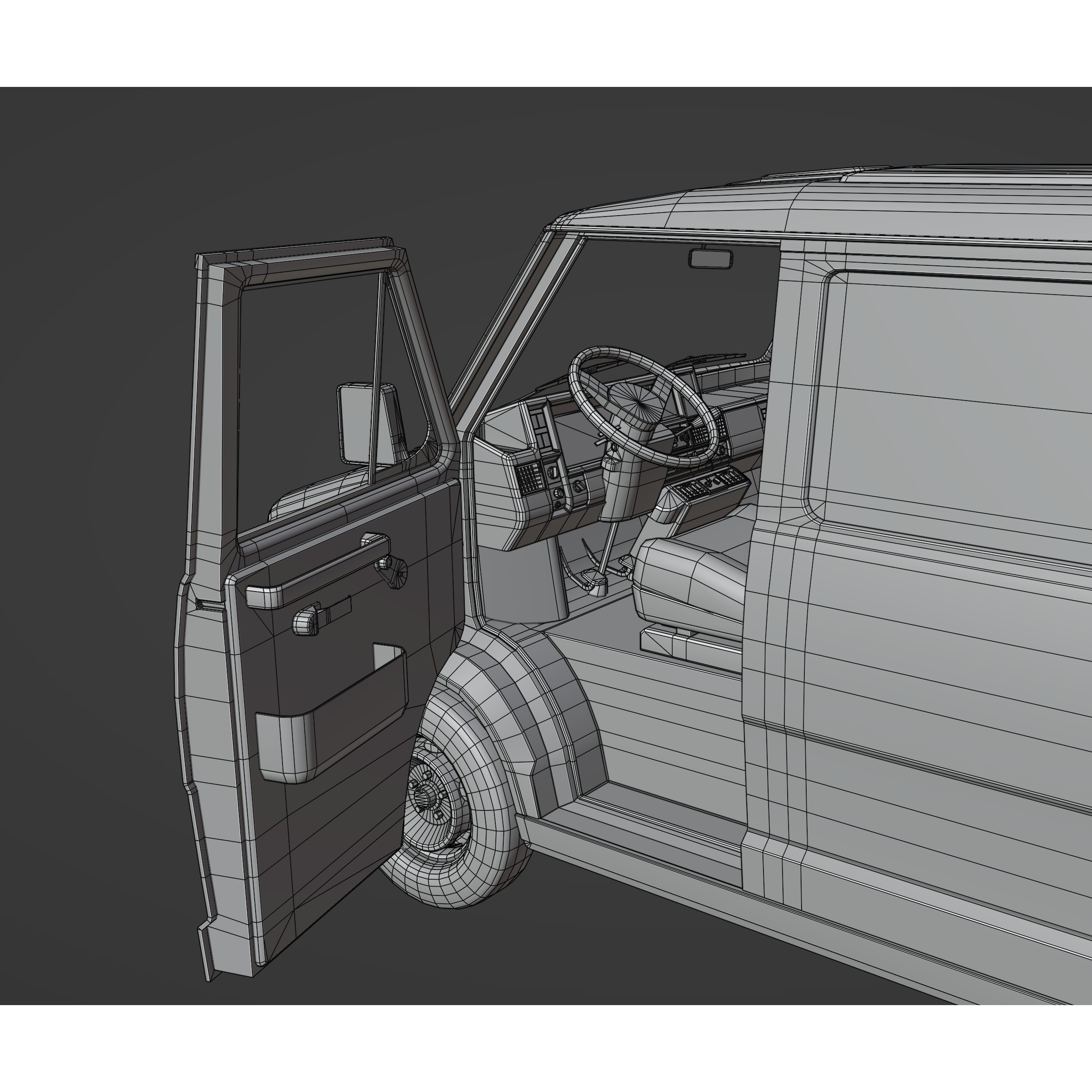 Fiat Ducato 1982 3D Model – Low Poly PBR Vehicle, FBX, OBJ, Blender - View 18