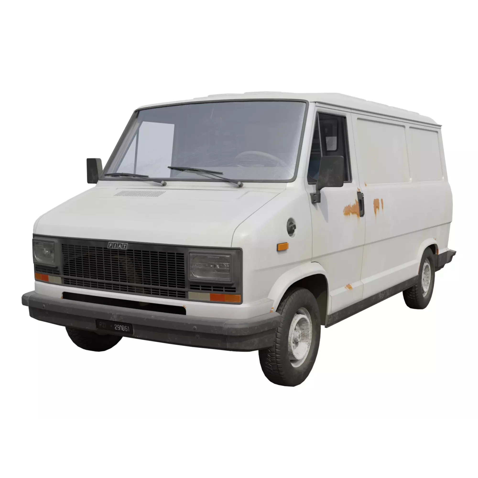 Fiat Ducato 1982 3D Model – Low Poly PBR Vehicle, FBX, OBJ, Blender - View 2