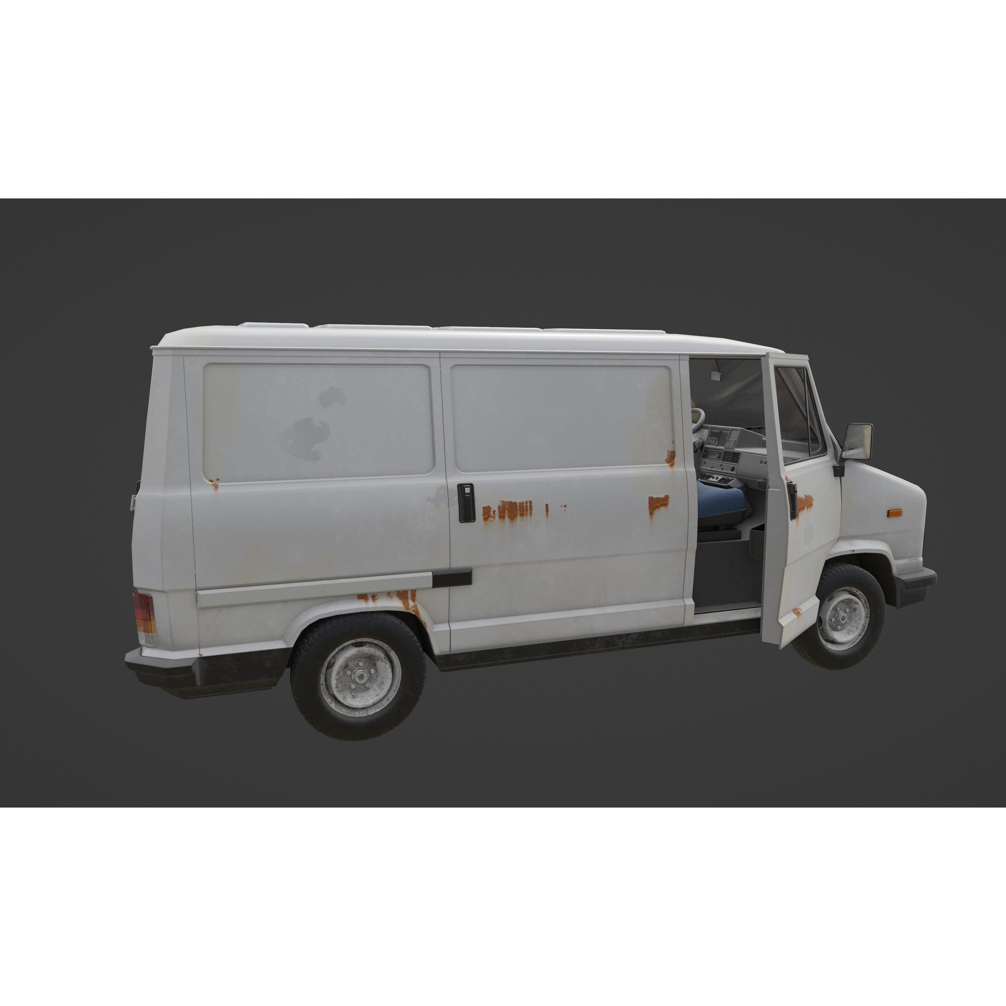 Fiat Ducato 1982 3D Model – Low Poly PBR Vehicle, FBX, OBJ, Blender - View 21