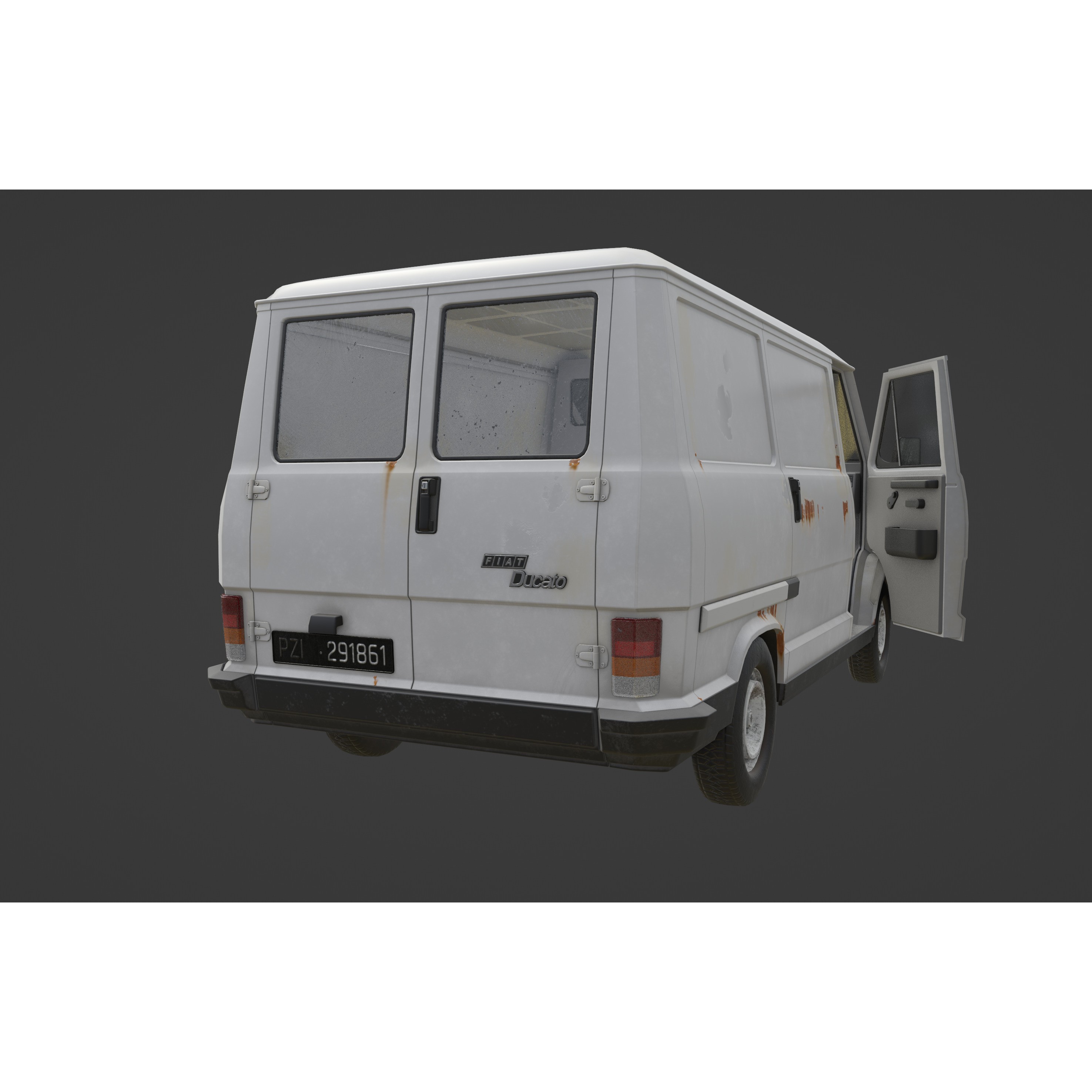 Fiat Ducato 1982 3D Model – Low Poly PBR Vehicle, FBX, OBJ, Blender - View 22