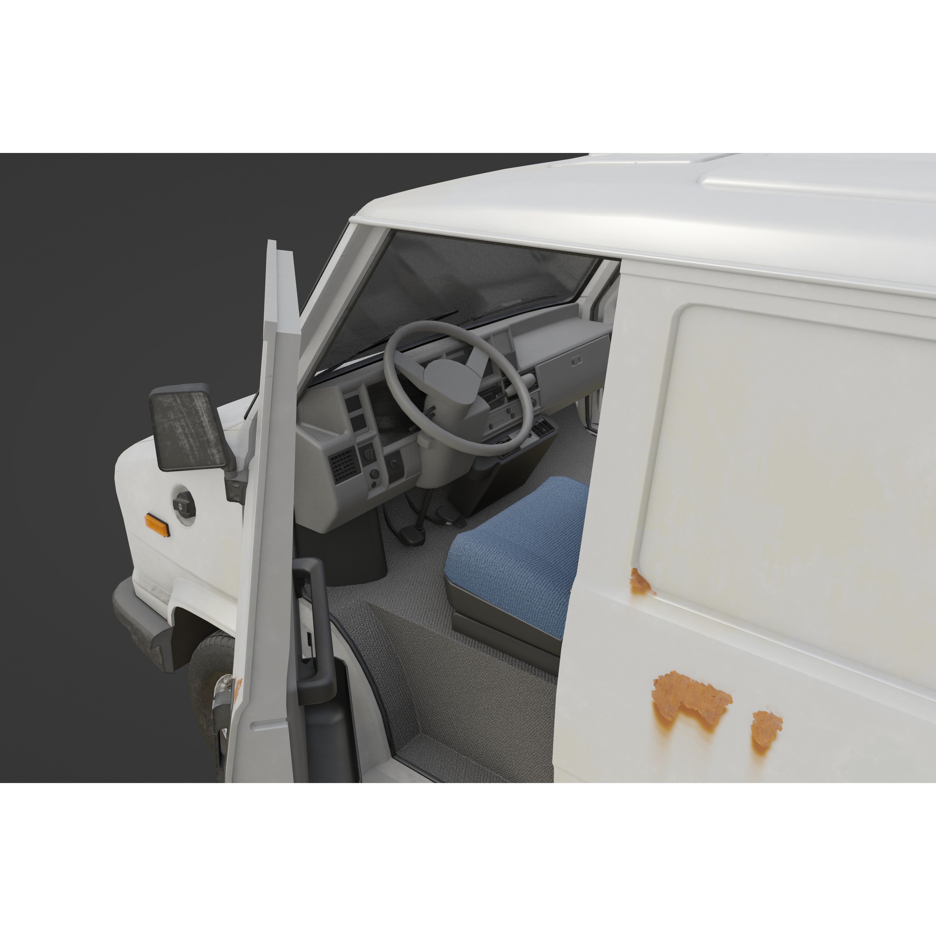 Fiat Ducato 1982 3D Model – Low Poly PBR Vehicle, FBX, OBJ, Blender - View 24