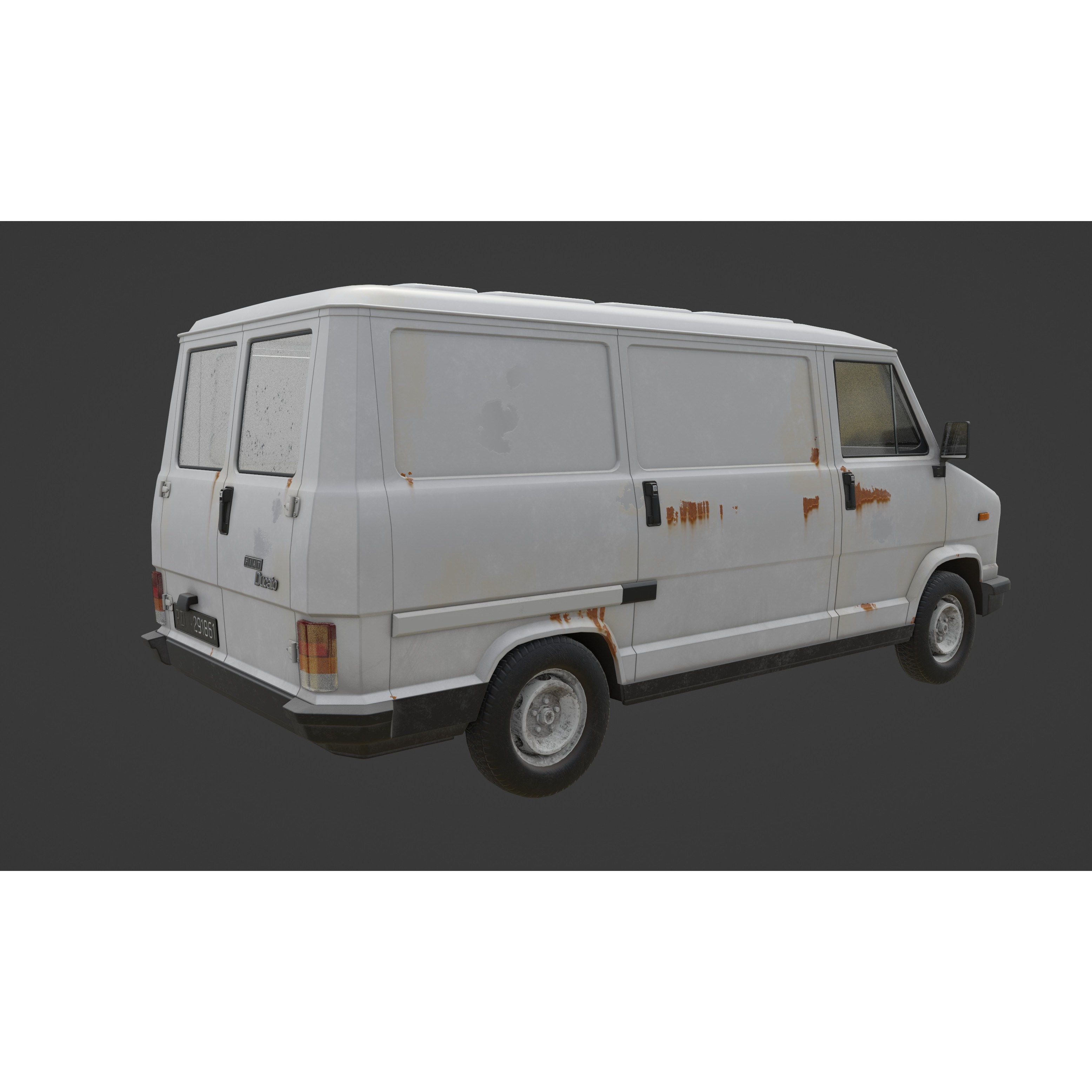 Fiat Ducato 1982 3D Model – Low Poly PBR Vehicle, FBX, OBJ, Blender - View 25