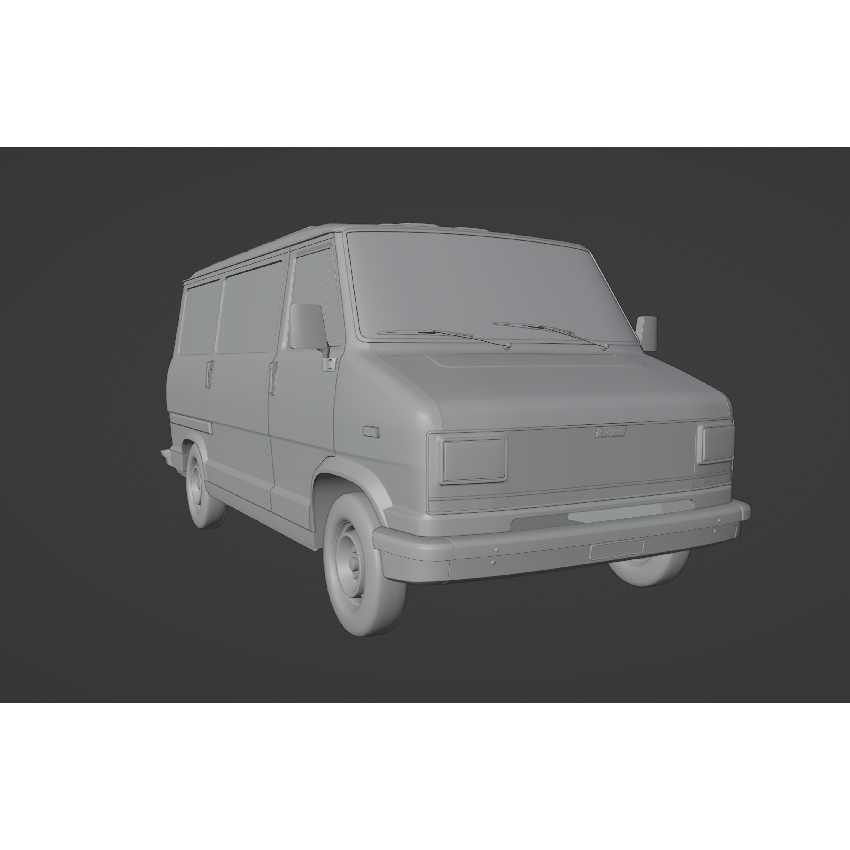 Fiat Ducato 1982 3D Model – Low Poly PBR Vehicle, FBX, OBJ, Blender - View 30