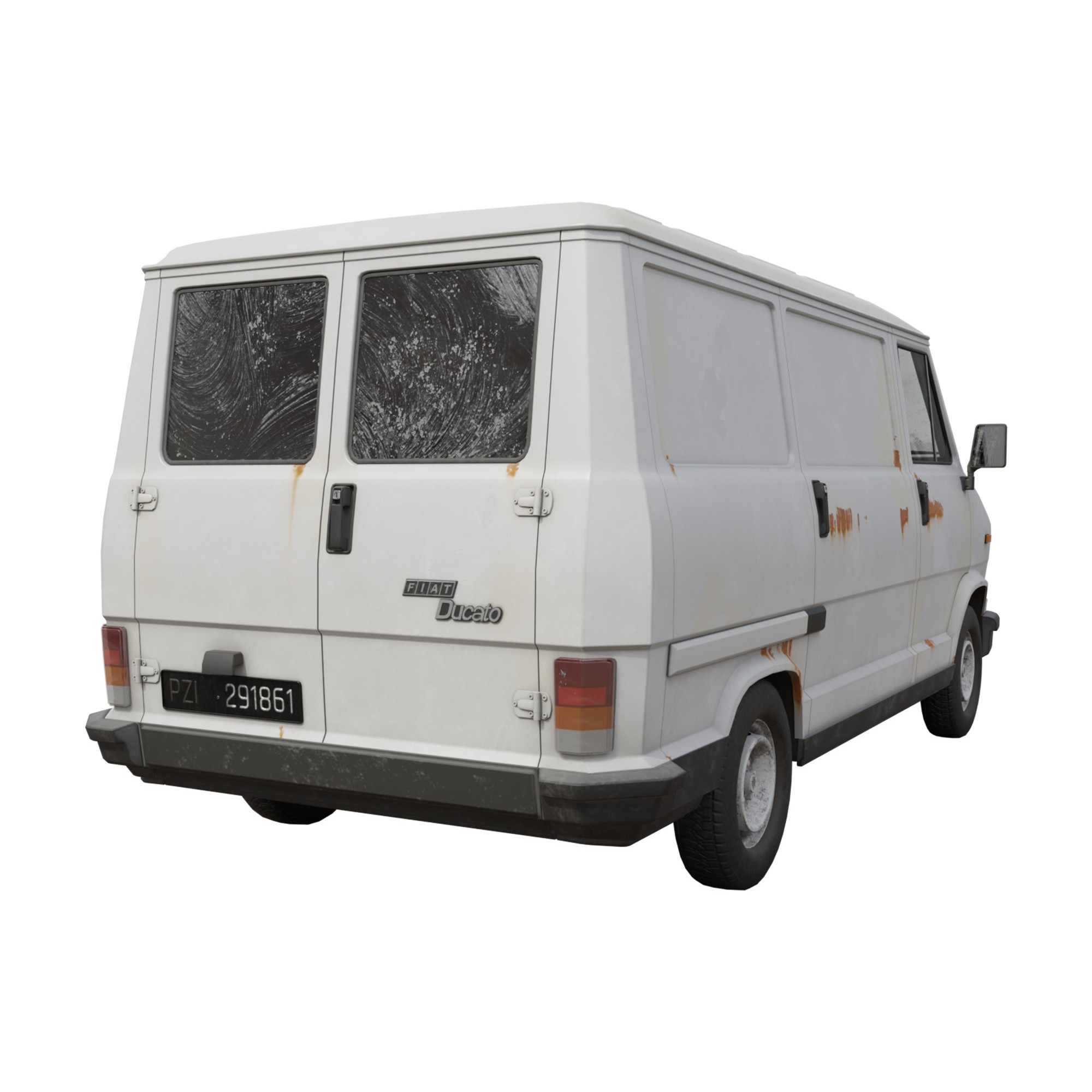 Fiat Ducato 1982 3D Model – Low Poly PBR Vehicle, FBX, OBJ, Blender - View 4