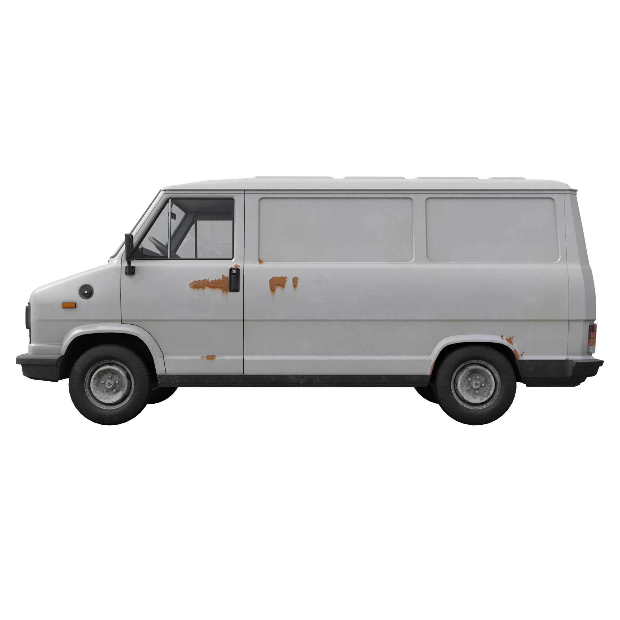 Fiat Ducato 1982 3D Model – Low Poly PBR Vehicle, FBX, OBJ, Blender - View 5
