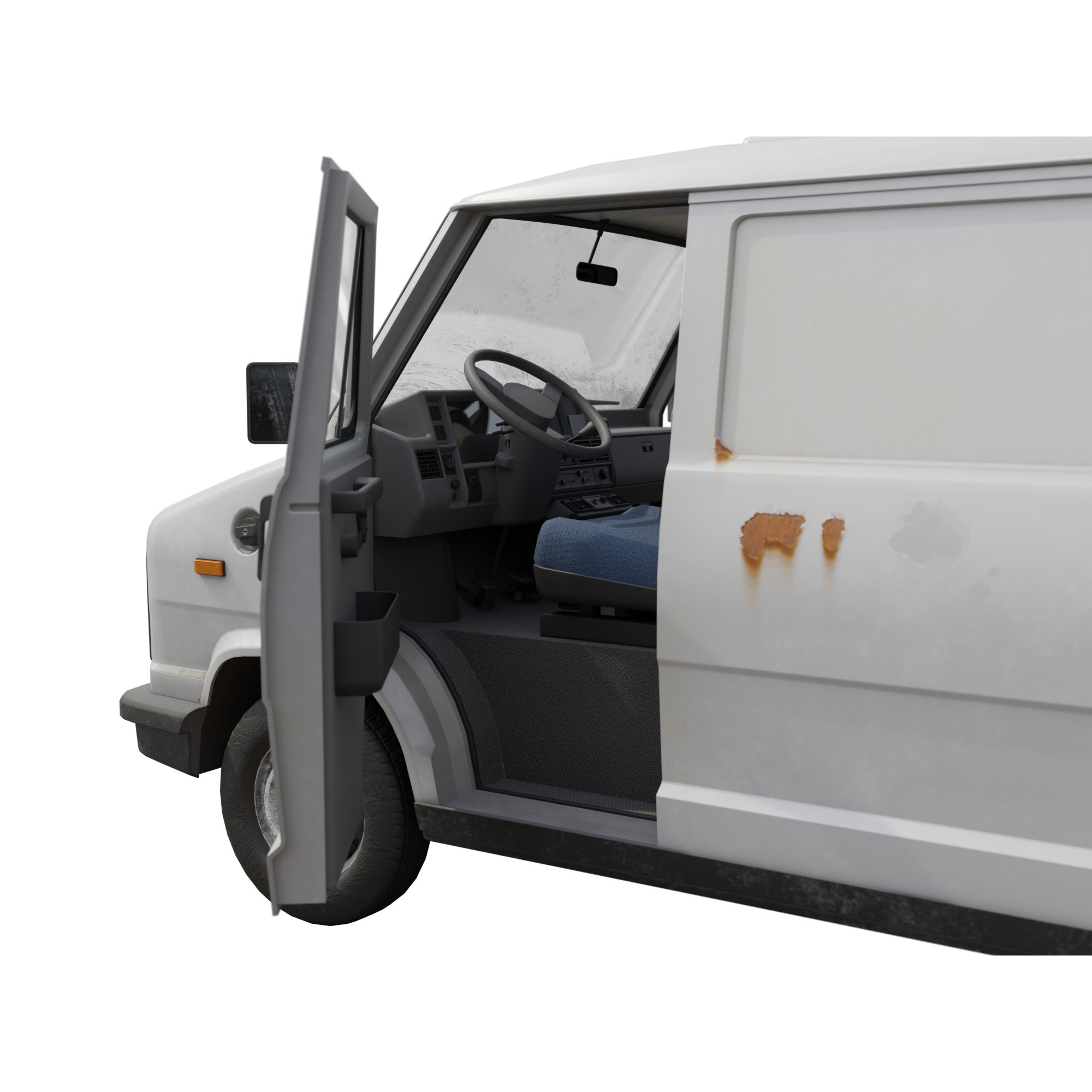 Fiat Ducato 1982 3D Model – Low Poly PBR Vehicle, FBX, OBJ, Blender - View 7