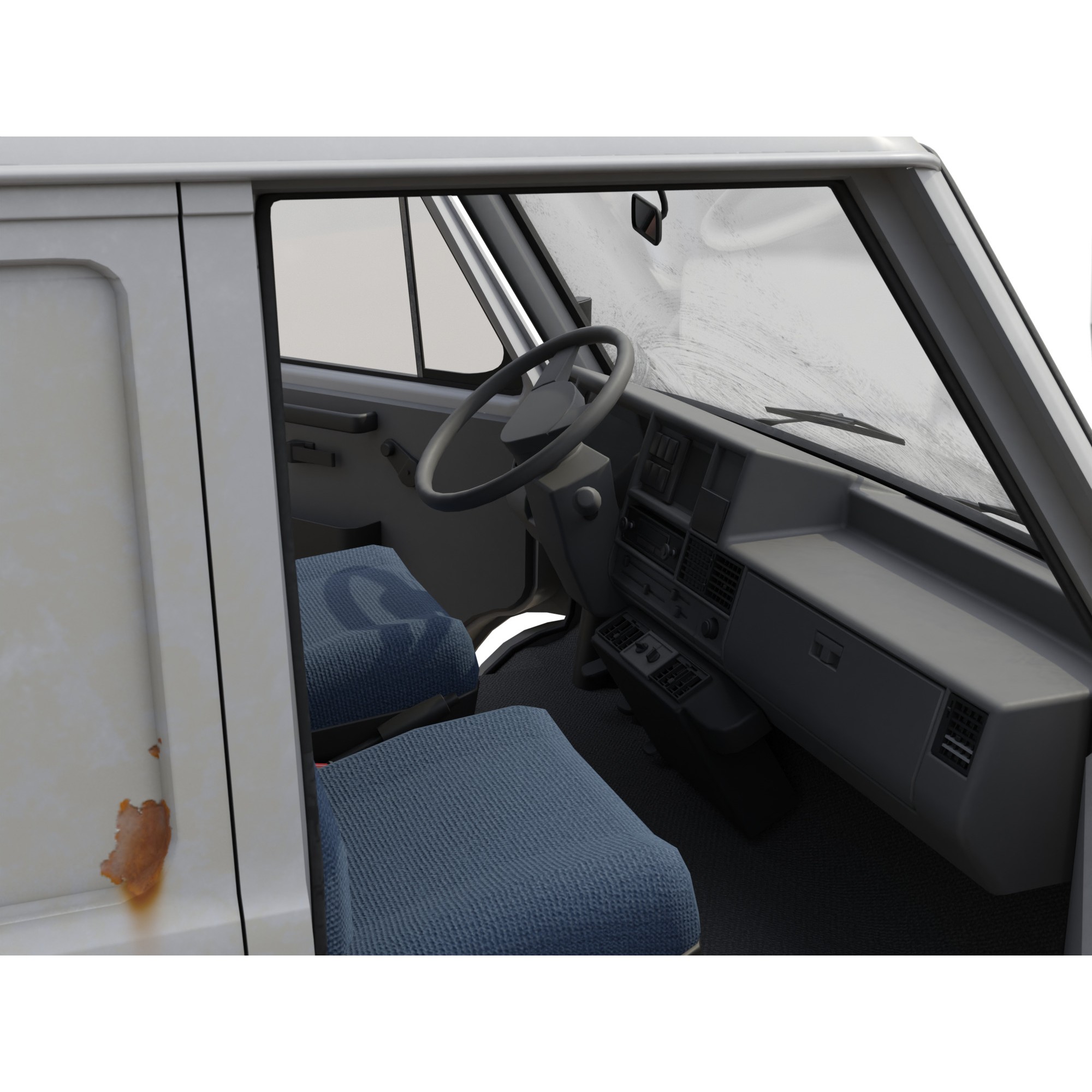 Fiat Ducato 1982 3D Model – Low Poly PBR Vehicle, FBX, OBJ, Blender - View 8