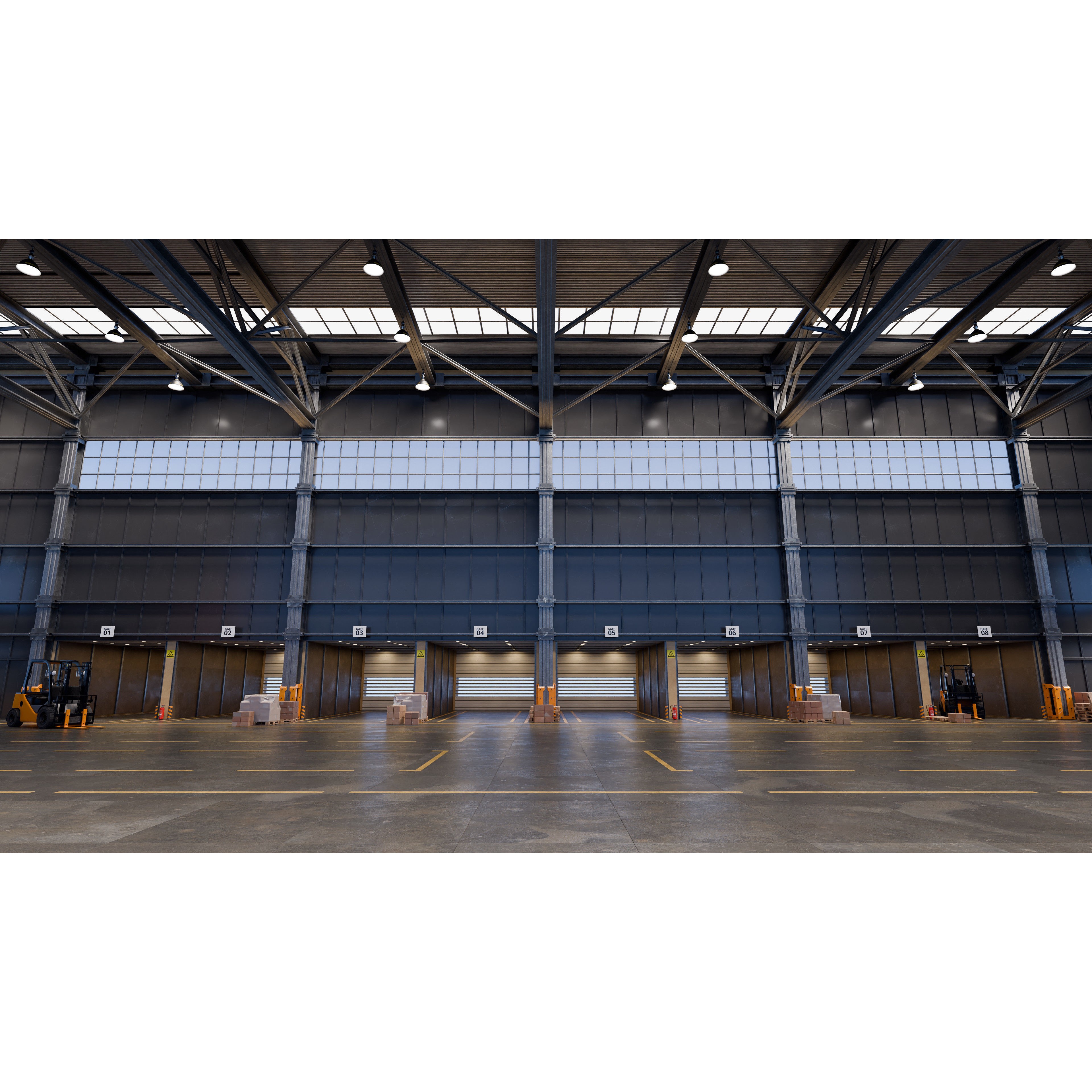 Industrial Warehouse 3D Model – High Poly Architectural Asset, Blender, FBX, OBJ - View 10
