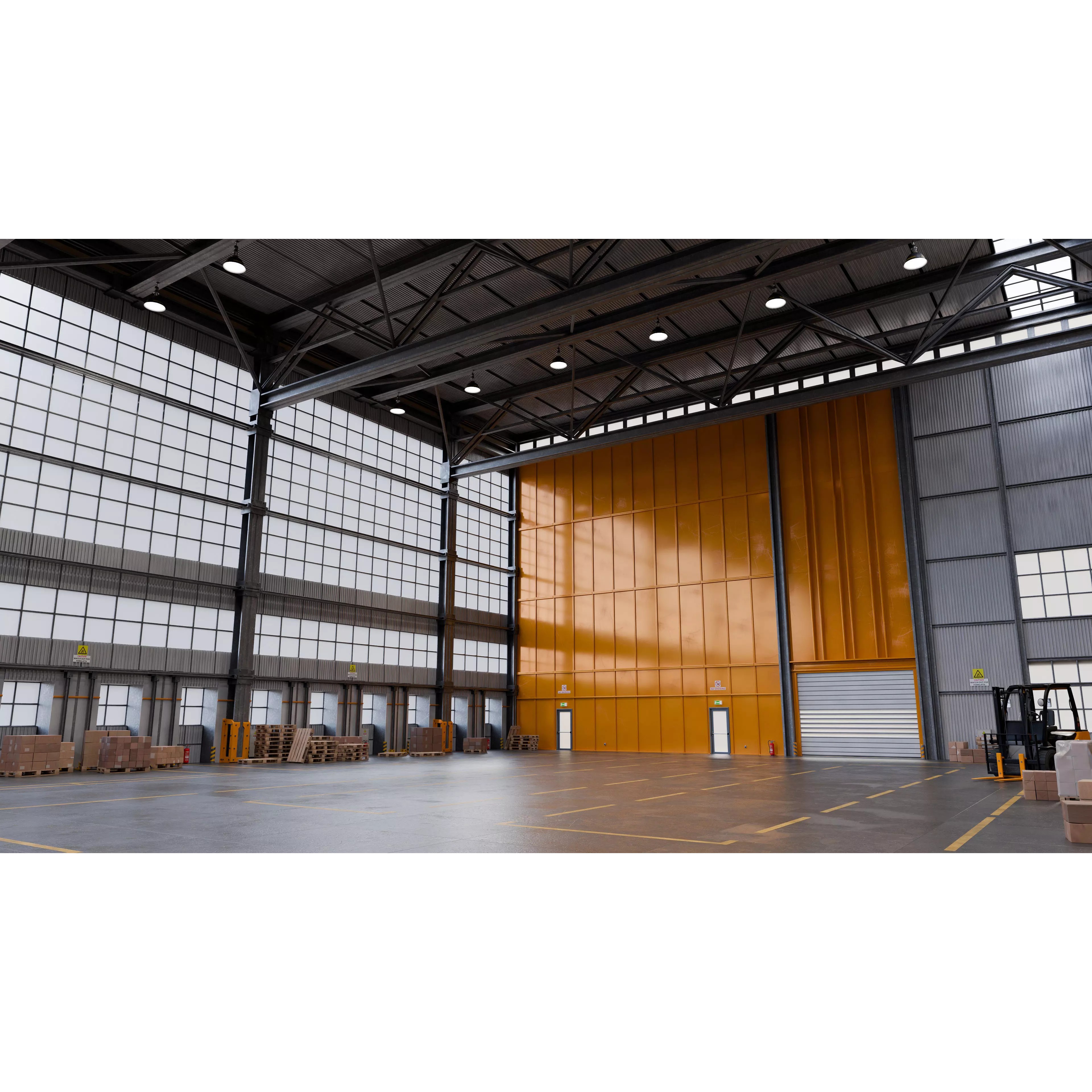 Industrial Warehouse 3D Model – High Poly Architectural Asset, Blender, FBX, OBJ - View 2