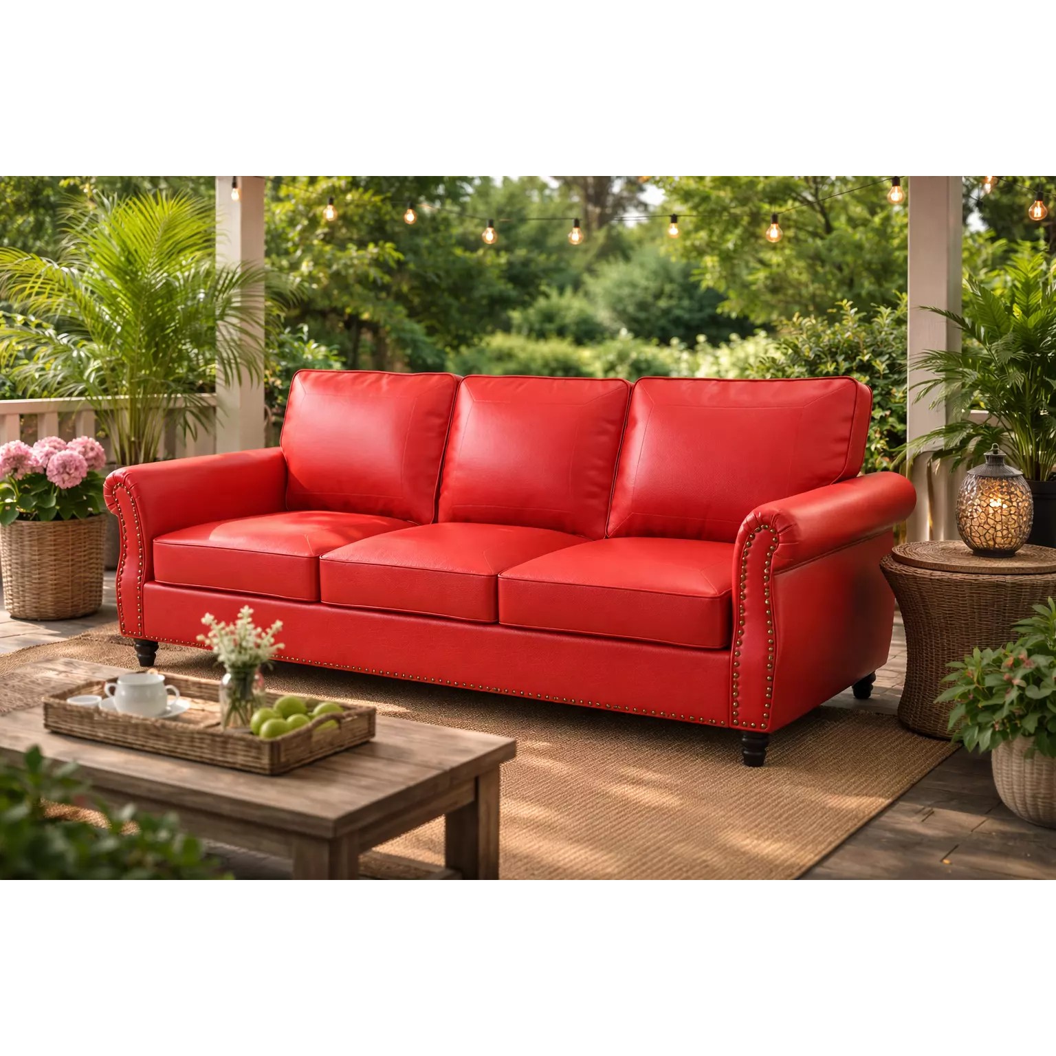 Classic Leather Sofa - Realistic 3D Model