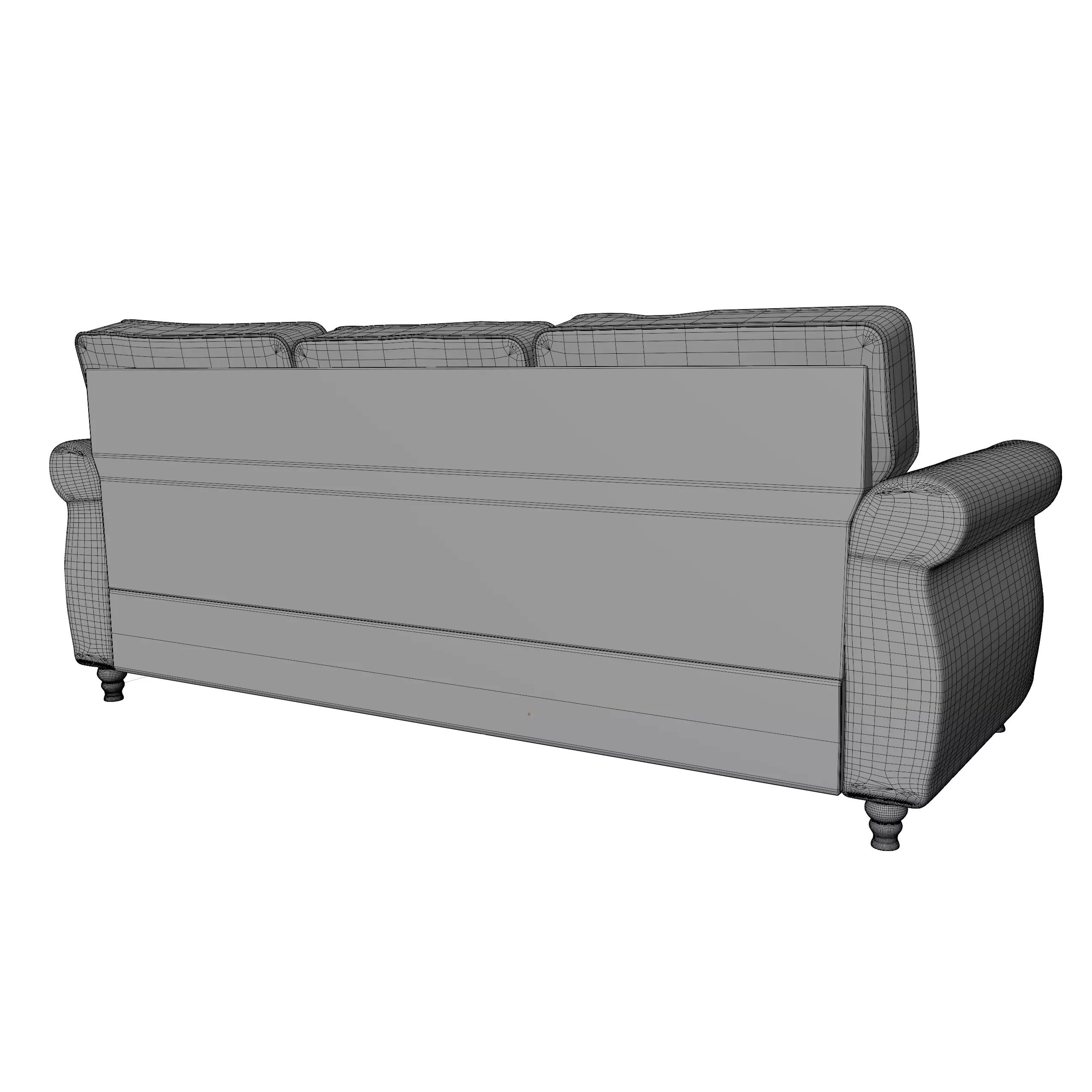 Classic Leather Sofa - Realistic 3D Model - View 3