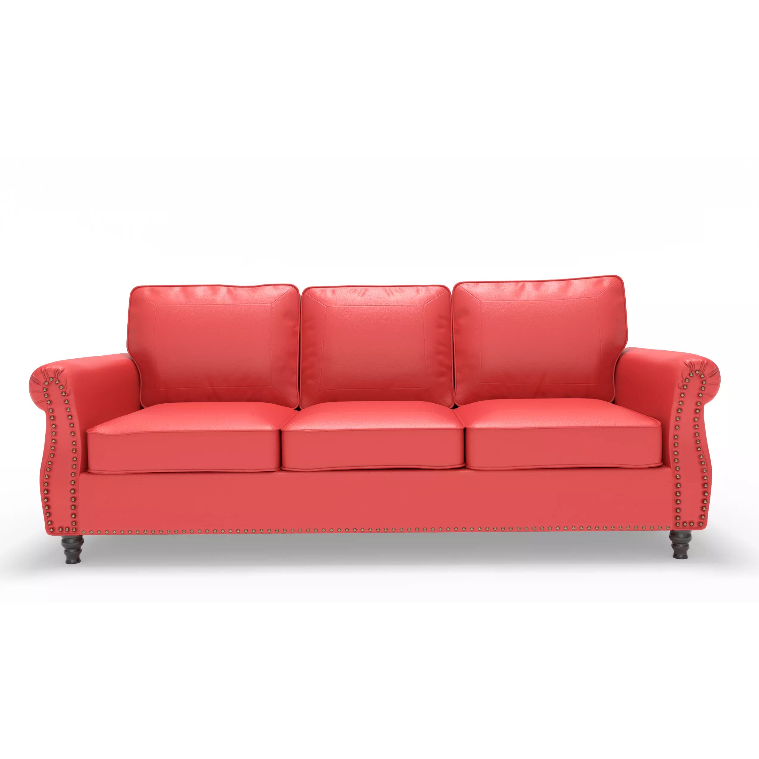 Classic Leather Sofa - Realistic 3D Model - View 6