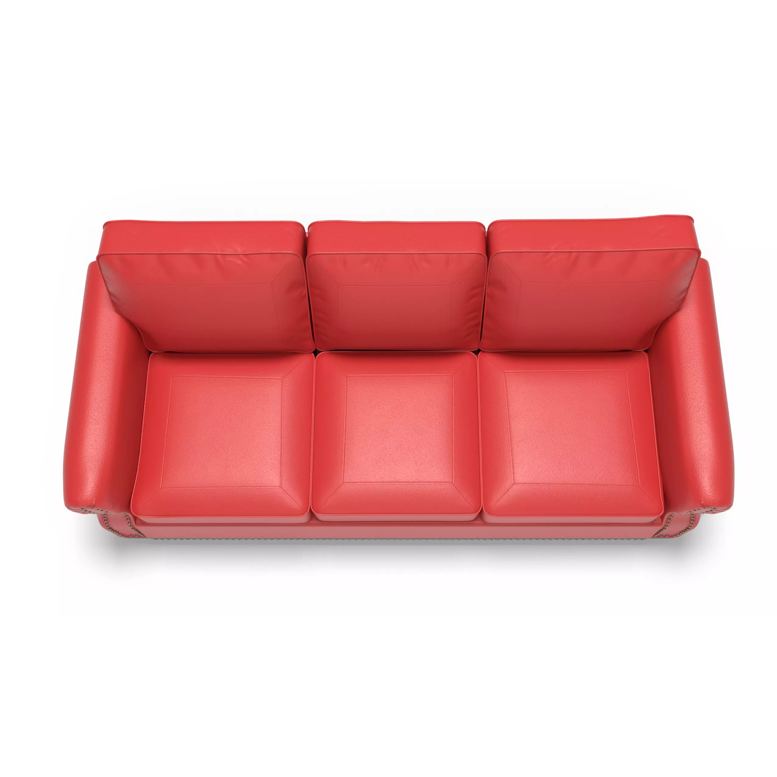 Classic Leather Sofa - Realistic 3D Model - View 9