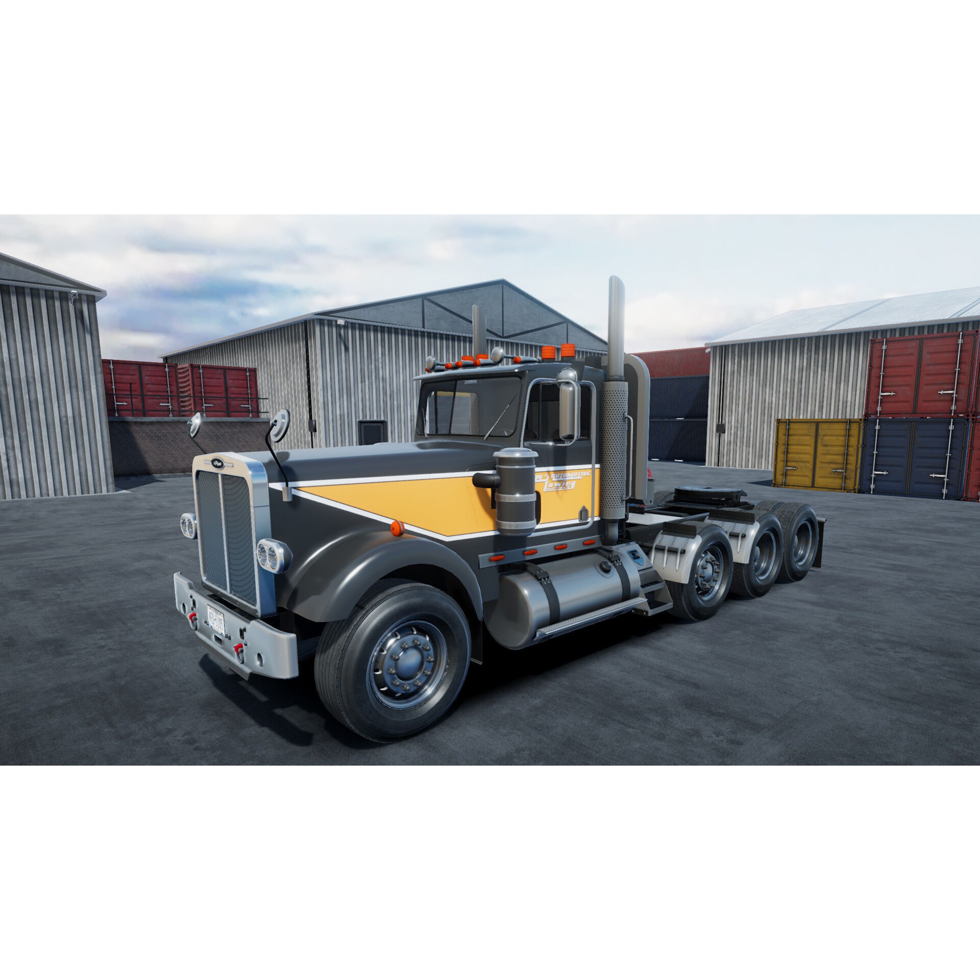 80s Semitruck 3D Model – Low Poly Game Asset, Unity, PBR Textures - View 11