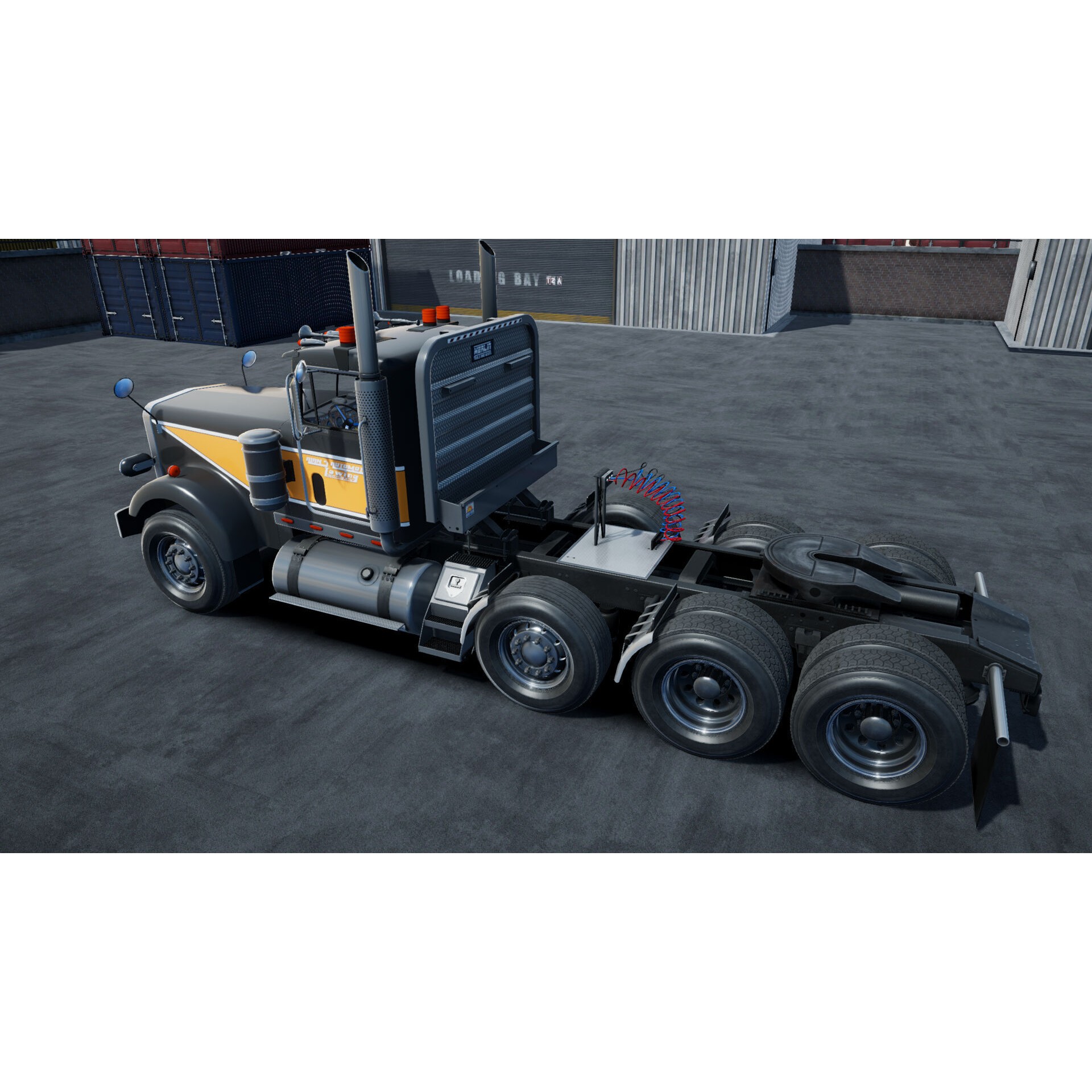 80s Semitruck 3D Model – Low Poly Game Asset, Unity, PBR Textures - View 14