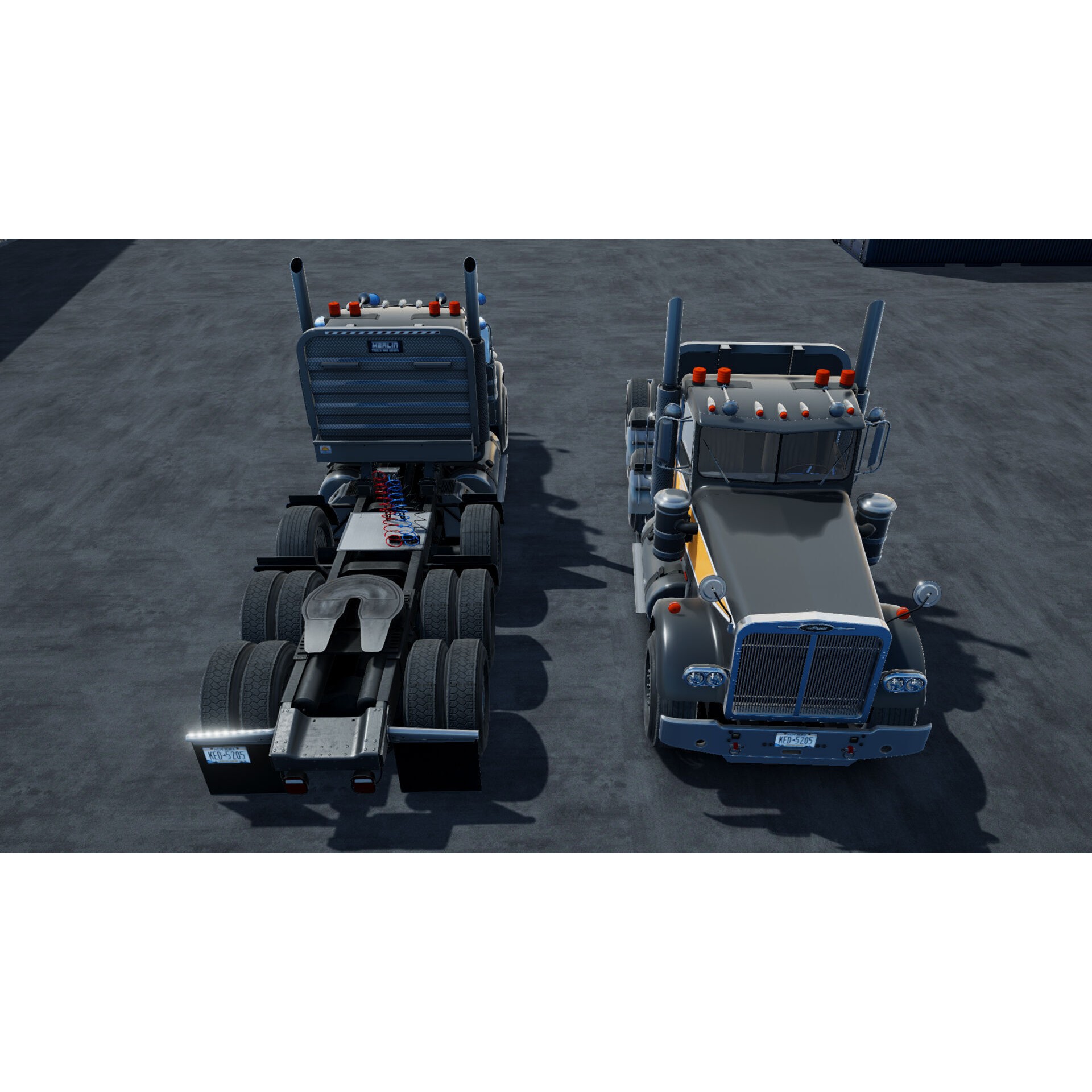 80s Semitruck 3D Model – Low Poly Game Asset, Unity, PBR Textures - View 15