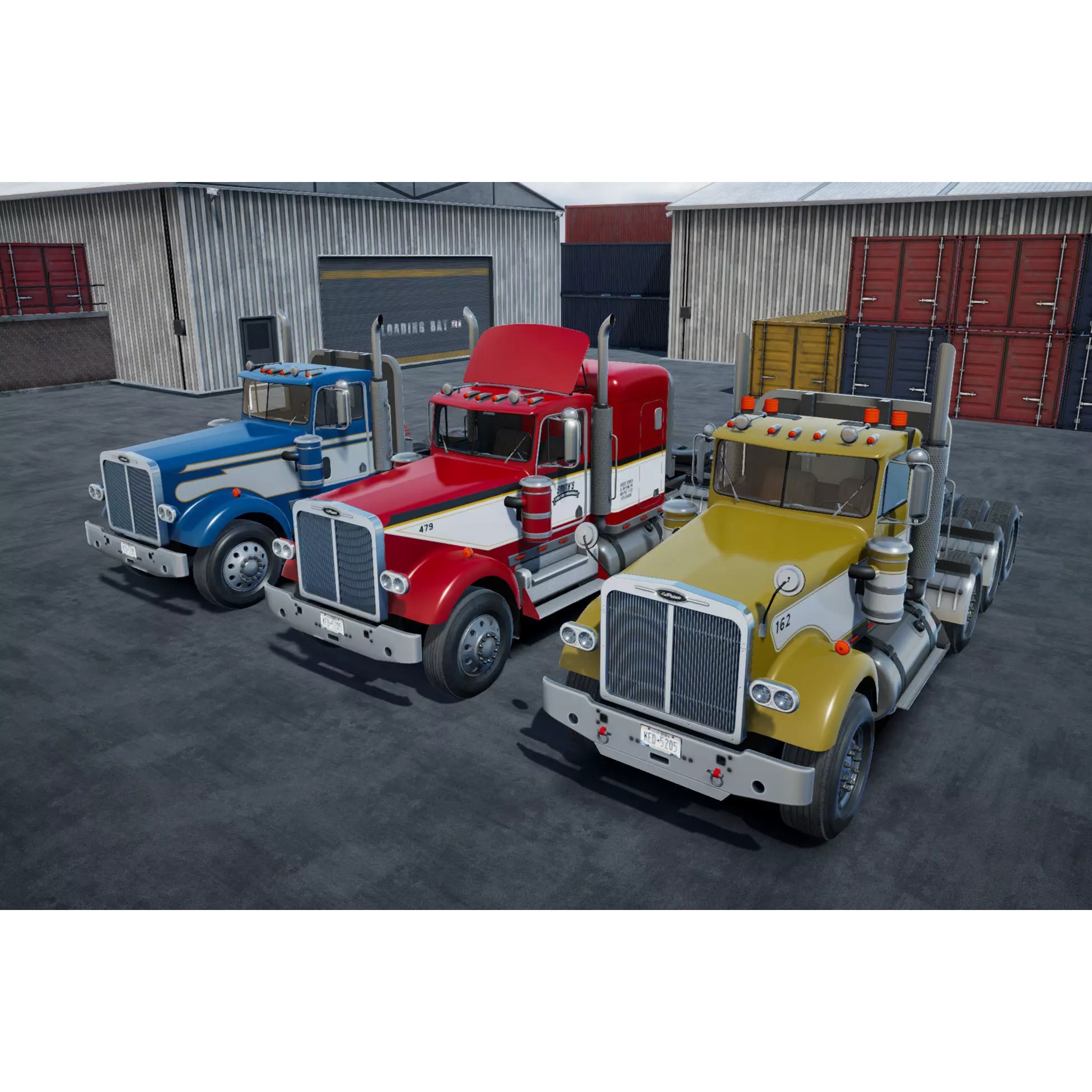 80s Semitruck 3D Model – Low Poly Game Asset, Unity, PBR Textures - View 2