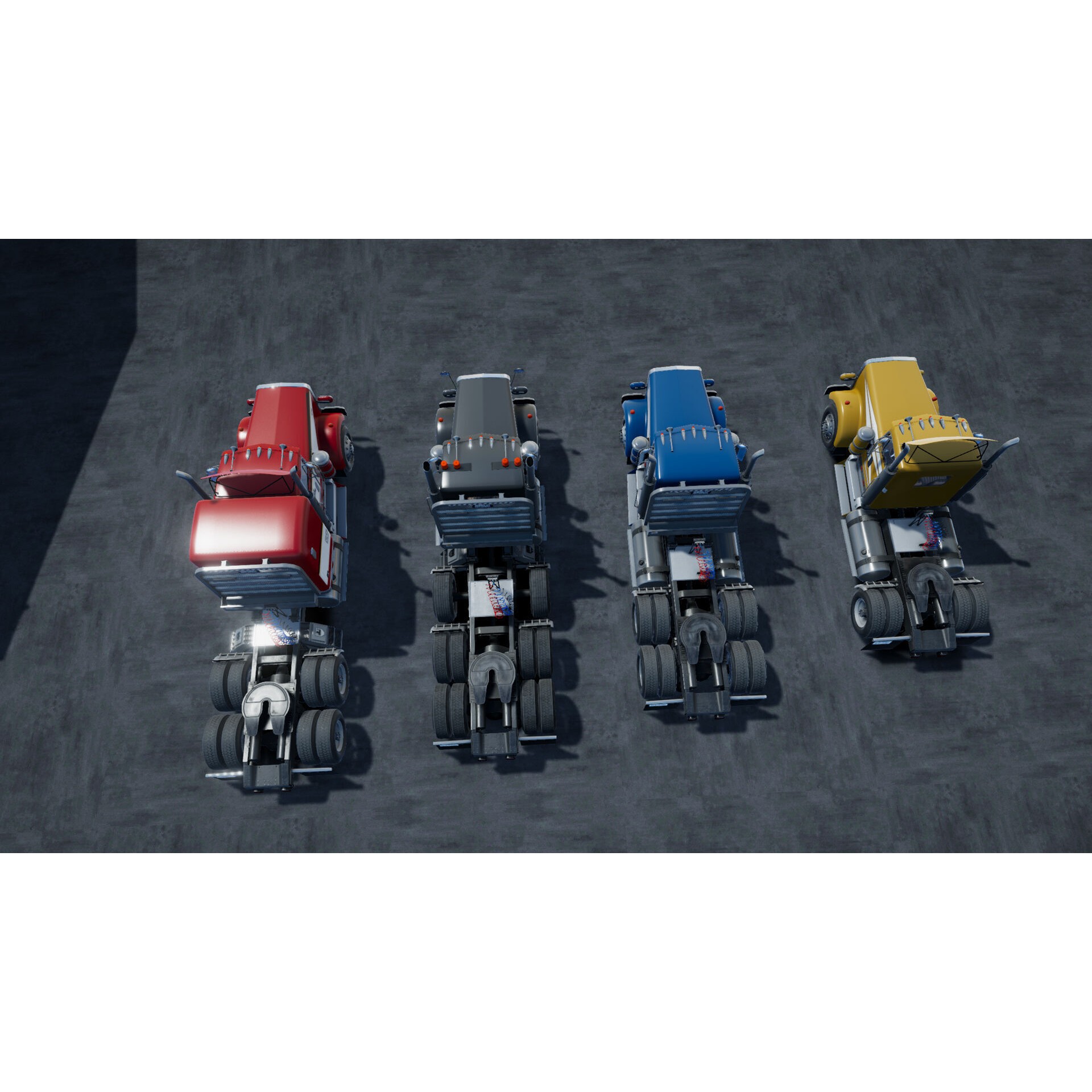 80s Semitruck 3D Model – Low Poly Game Asset, Unity, PBR Textures - View 20