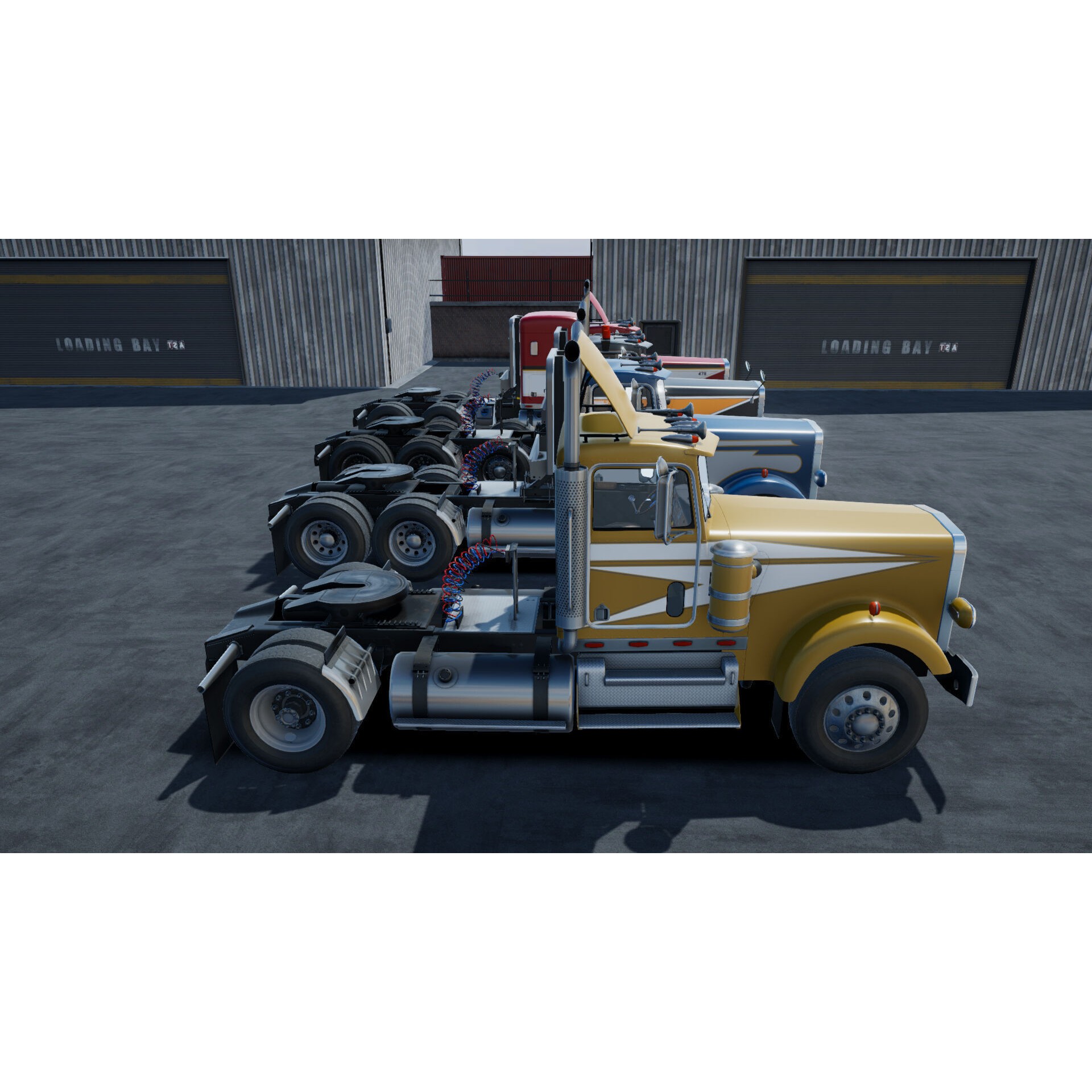 80s Semitruck 3D Model – Low Poly Game Asset, Unity, PBR Textures - View 21