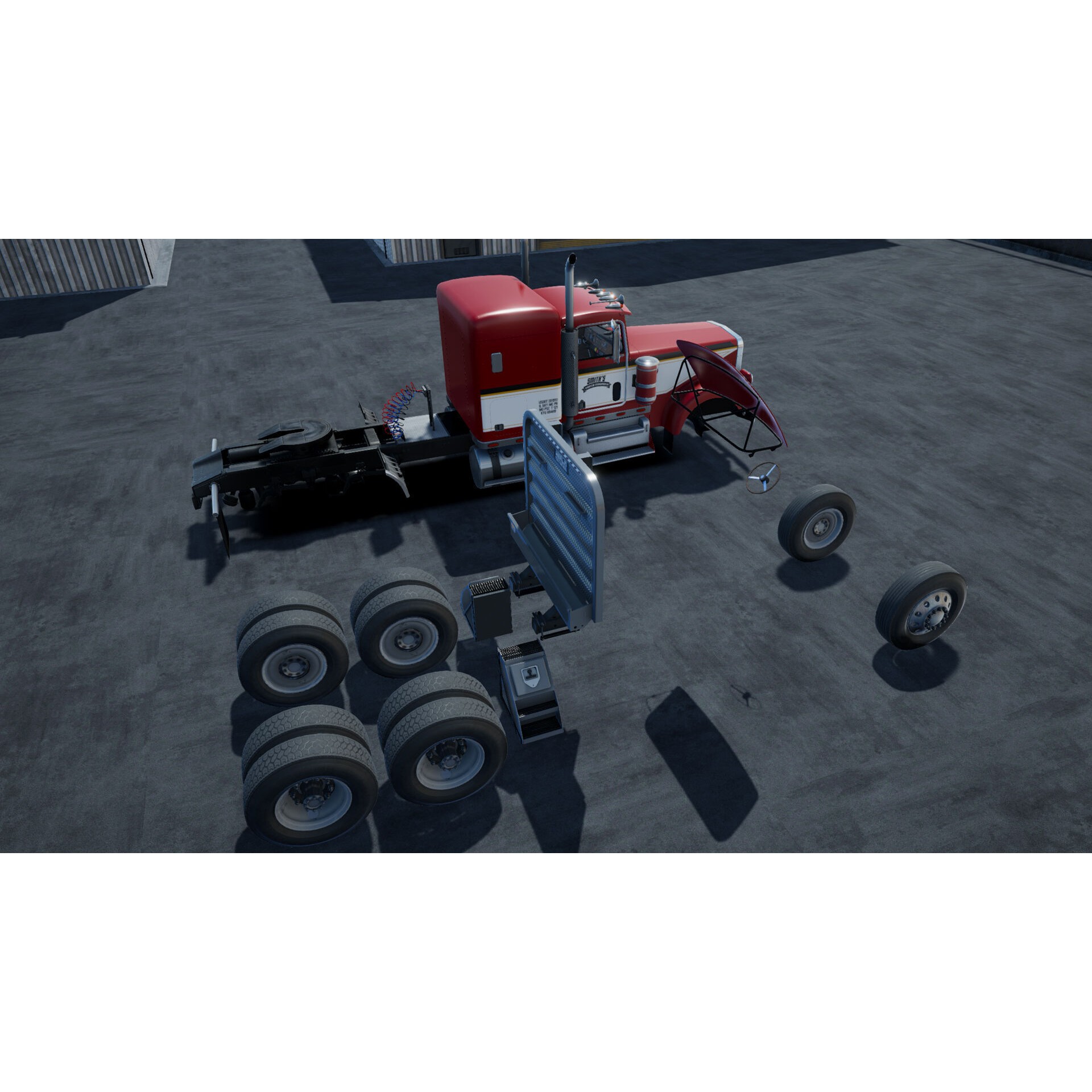 80s Semitruck 3D Model – Low Poly Game Asset, Unity, PBR Textures - View 24