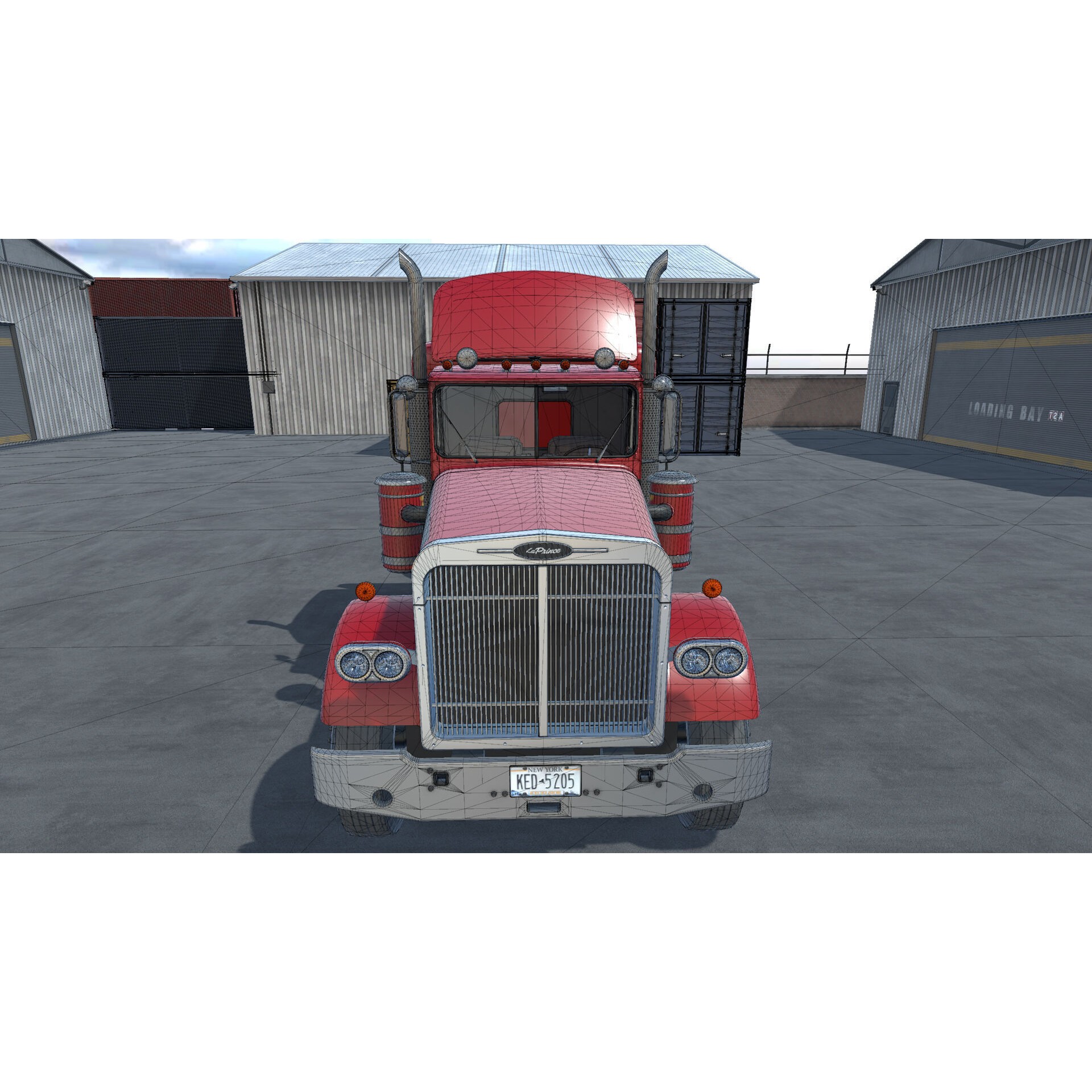 80s Semitruck 3D Model – Low Poly Game Asset, Unity, PBR Textures - View 27