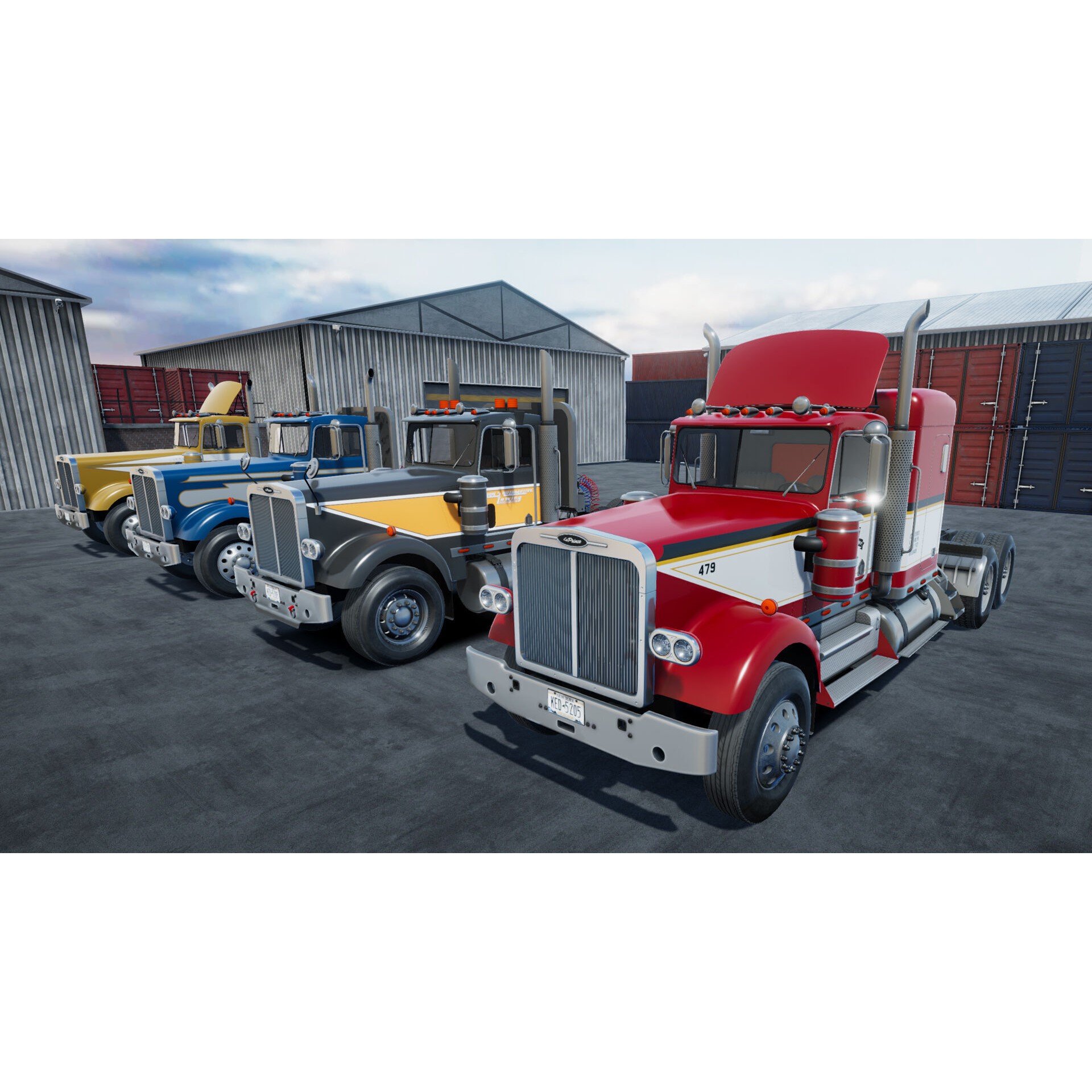 80s Semitruck 3D Model – Low Poly Game Asset, Unity, PBR Textures - View 4