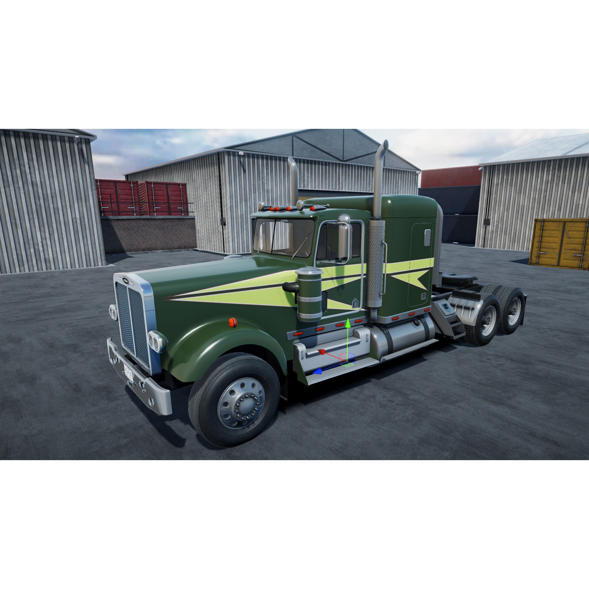 80s Semitruck 3D Model – Low Poly Game Asset, Unity, PBR Textures - View 7