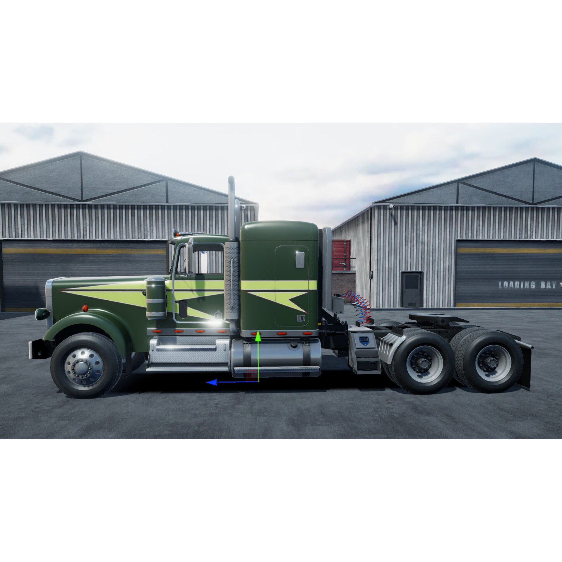 80s Semitruck 3D Model – Low Poly Game Asset, Unity, PBR Textures - View 9