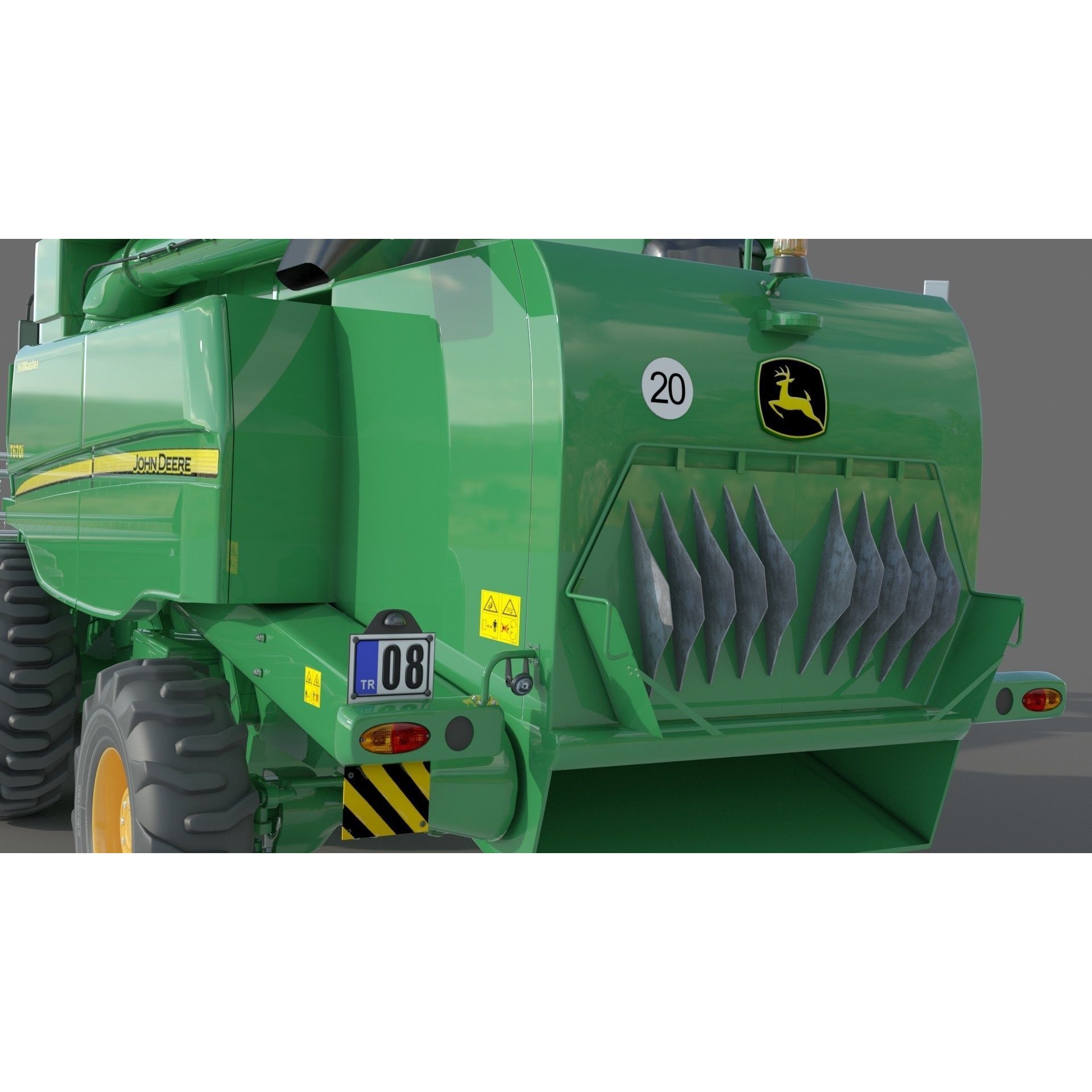 John Deere T670i Harvester 3D Model – High Detail Industrial Machine, FBX, OBJ - View 12