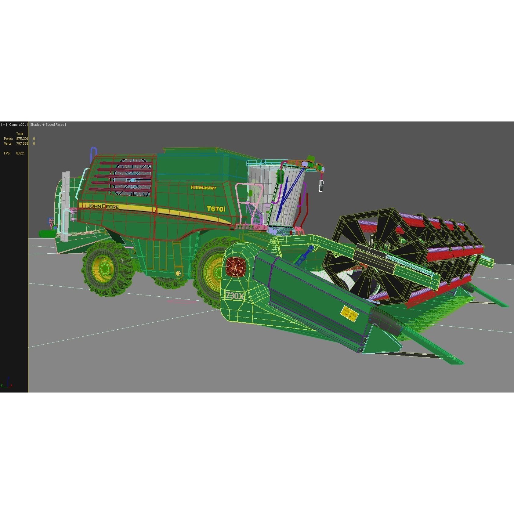 John Deere T670i Harvester 3D Model – High Detail Industrial Machine, FBX, OBJ - View 14