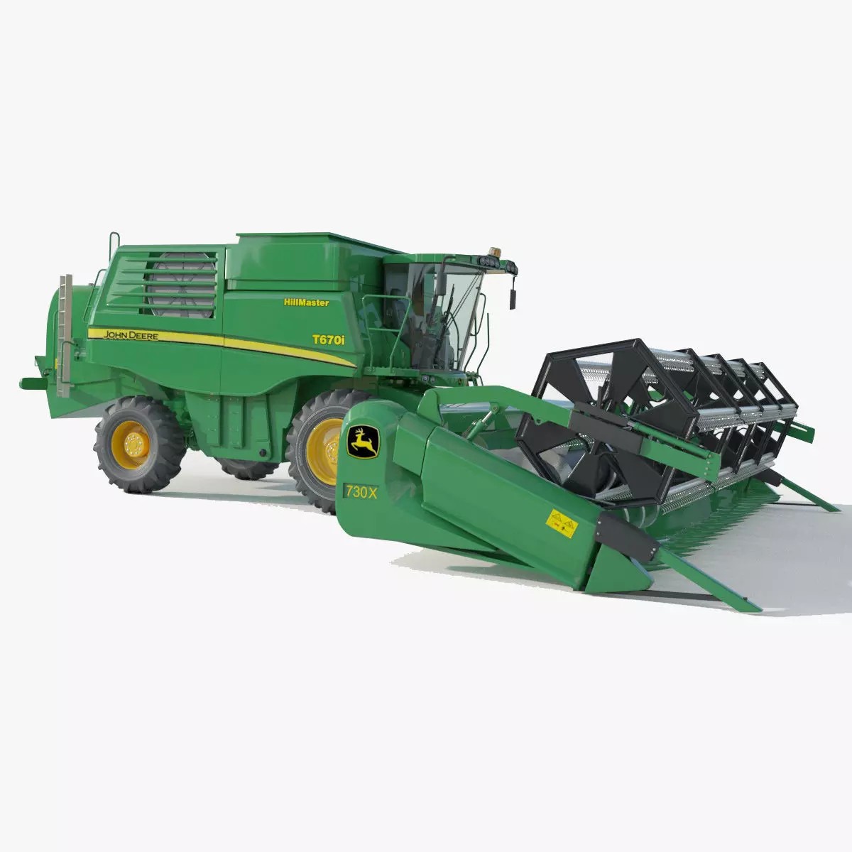 John Deere T670i Harvester 3D Model – High Detail Industrial Machine, FBX, OBJ - View 2