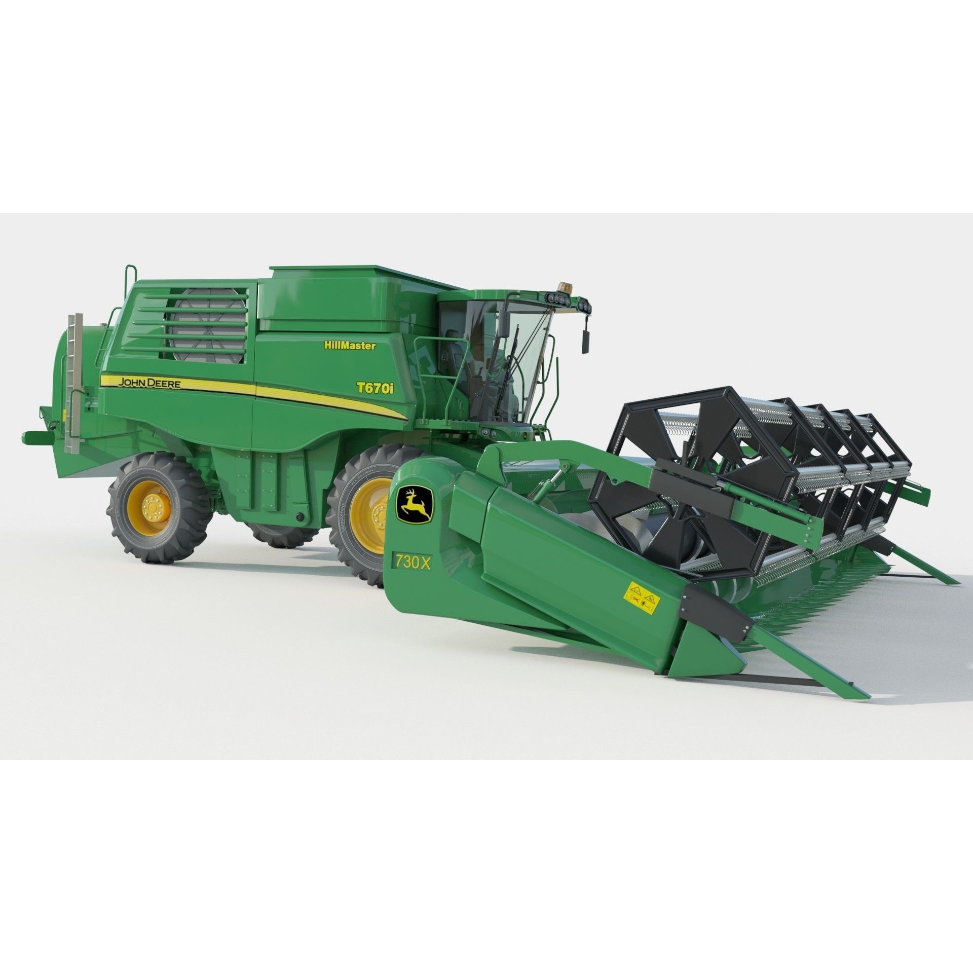 John Deere T670i Harvester 3D Model – High Detail Industrial Machine, FBX, OBJ - View 3