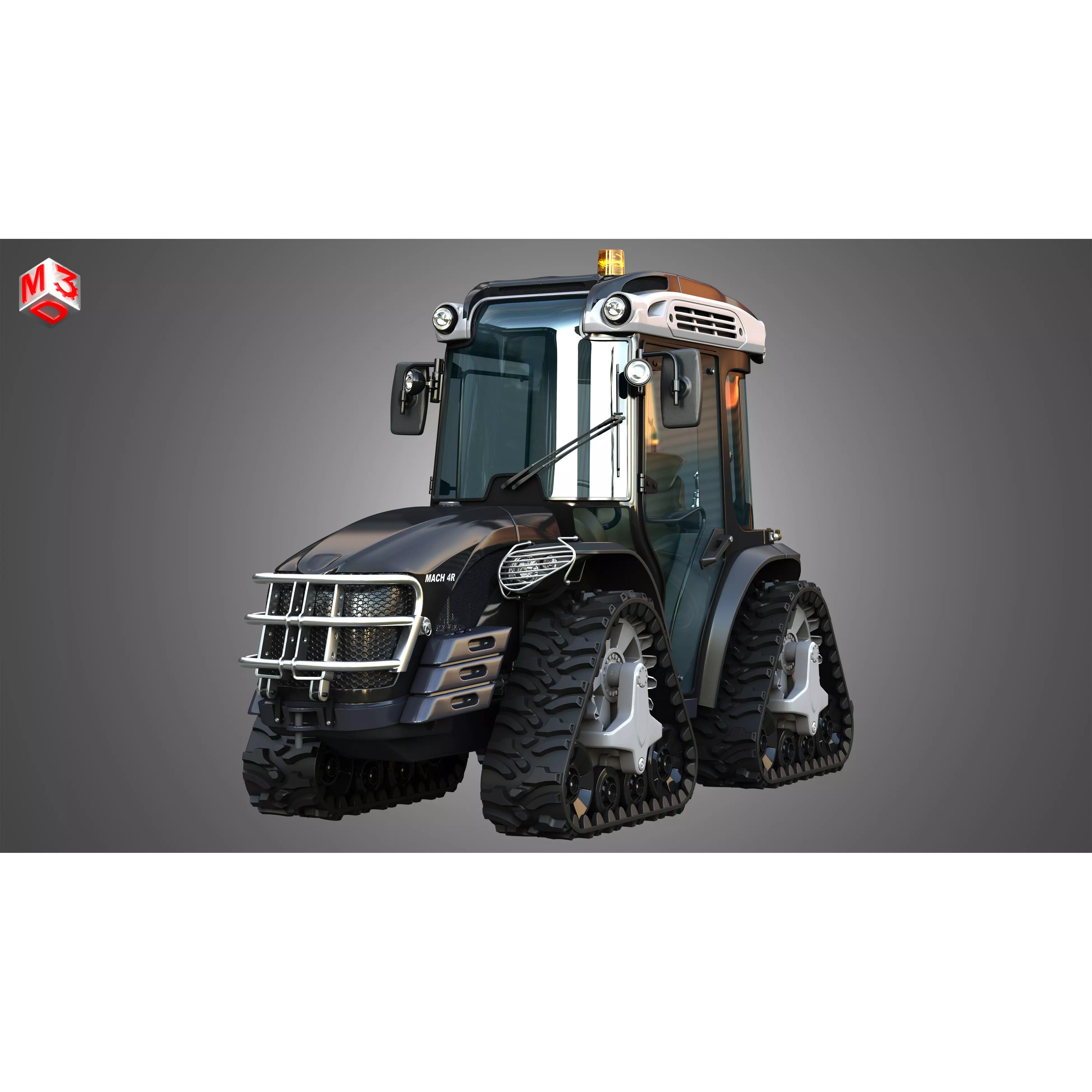 MACH 4 Tractor 3D Model – High Poly Industrial Vehicle, Game Ready Formats - View 12