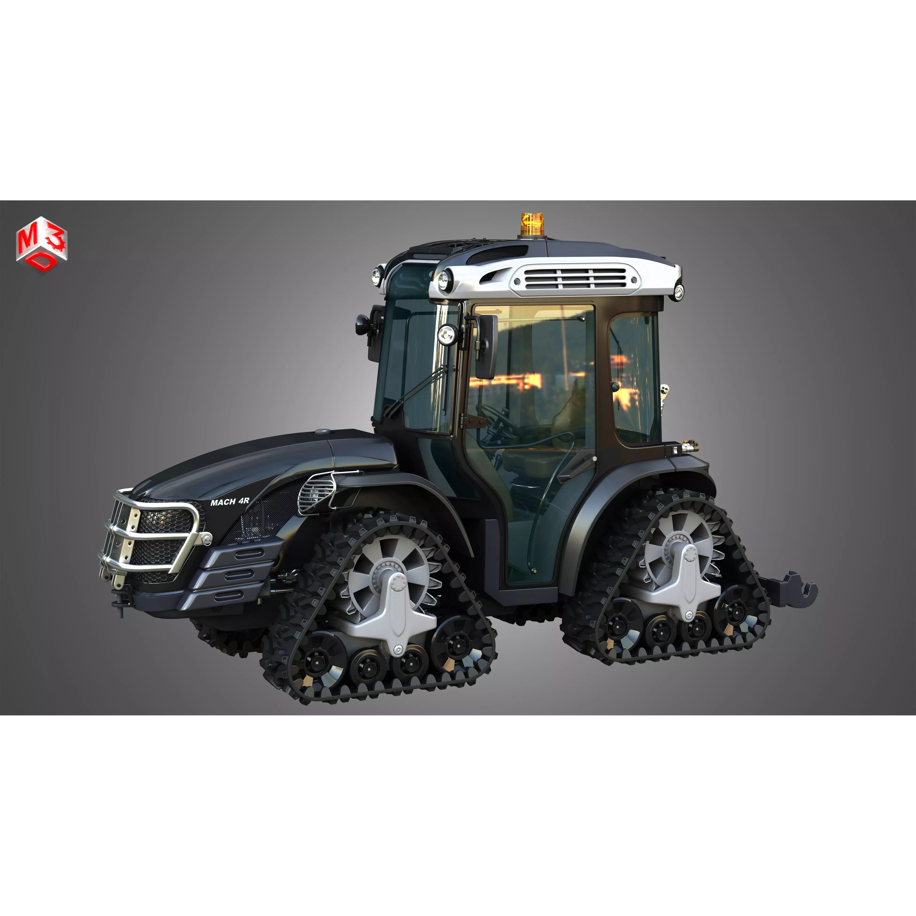 MACH 4 Tractor 3D Model – High Poly Industrial Vehicle, Game Ready Formats - View 16