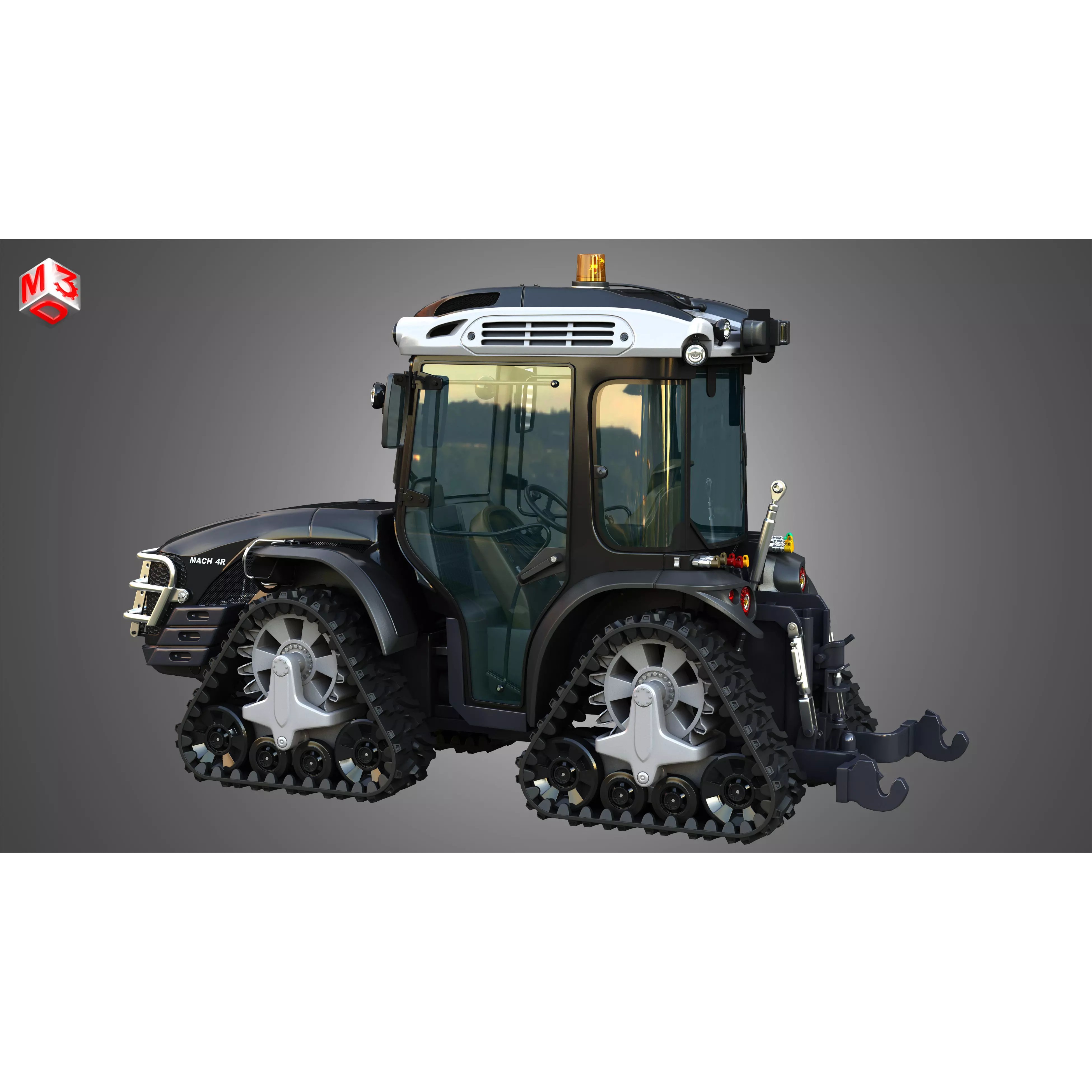 MACH 4 Tractor 3D Model – High Poly Industrial Vehicle, Game Ready Formats - View 19