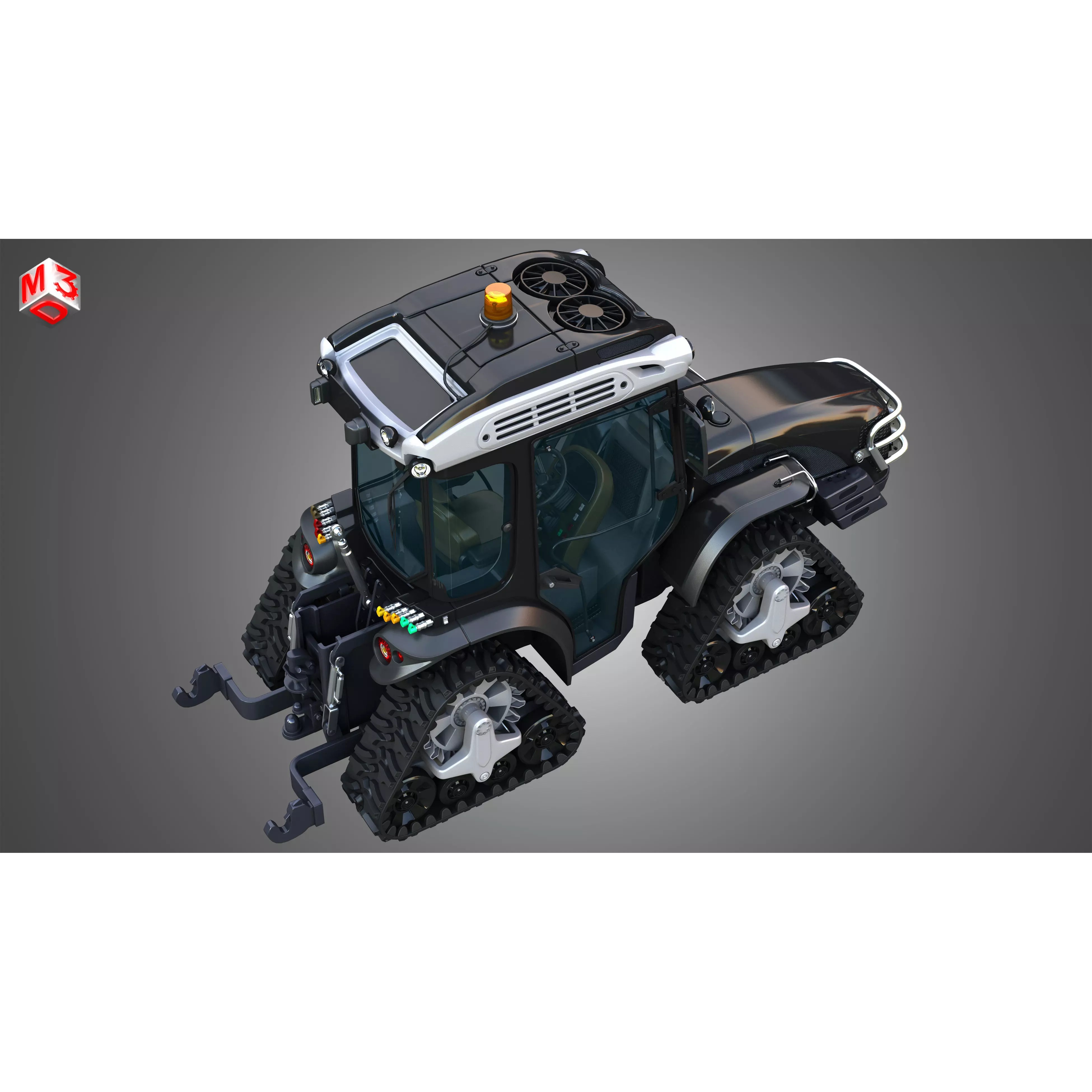 MACH 4 Tractor 3D Model – High Poly Industrial Vehicle, Game Ready Formats - View 21