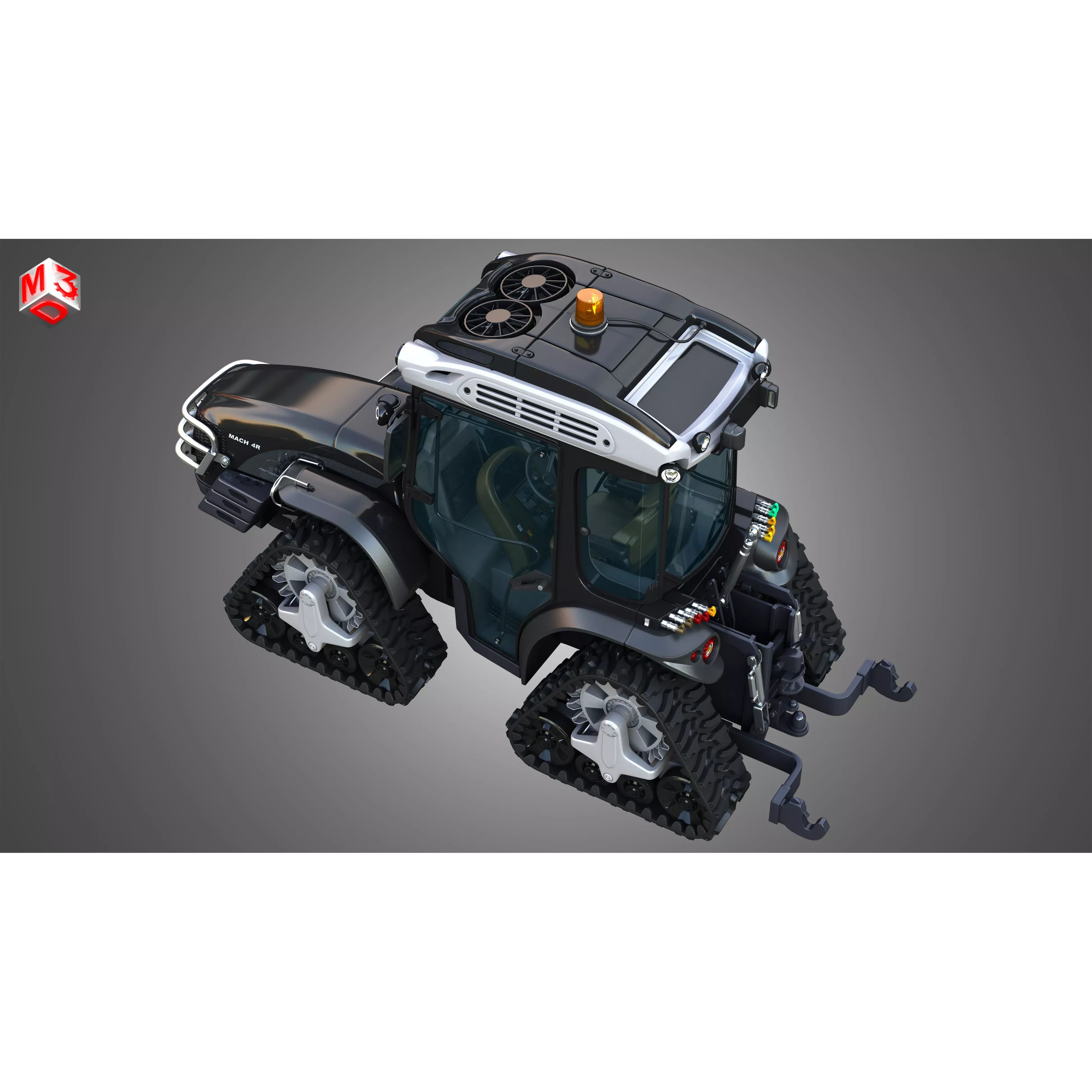 MACH 4 Tractor 3D Model – High Poly Industrial Vehicle, Game Ready Formats - View 23