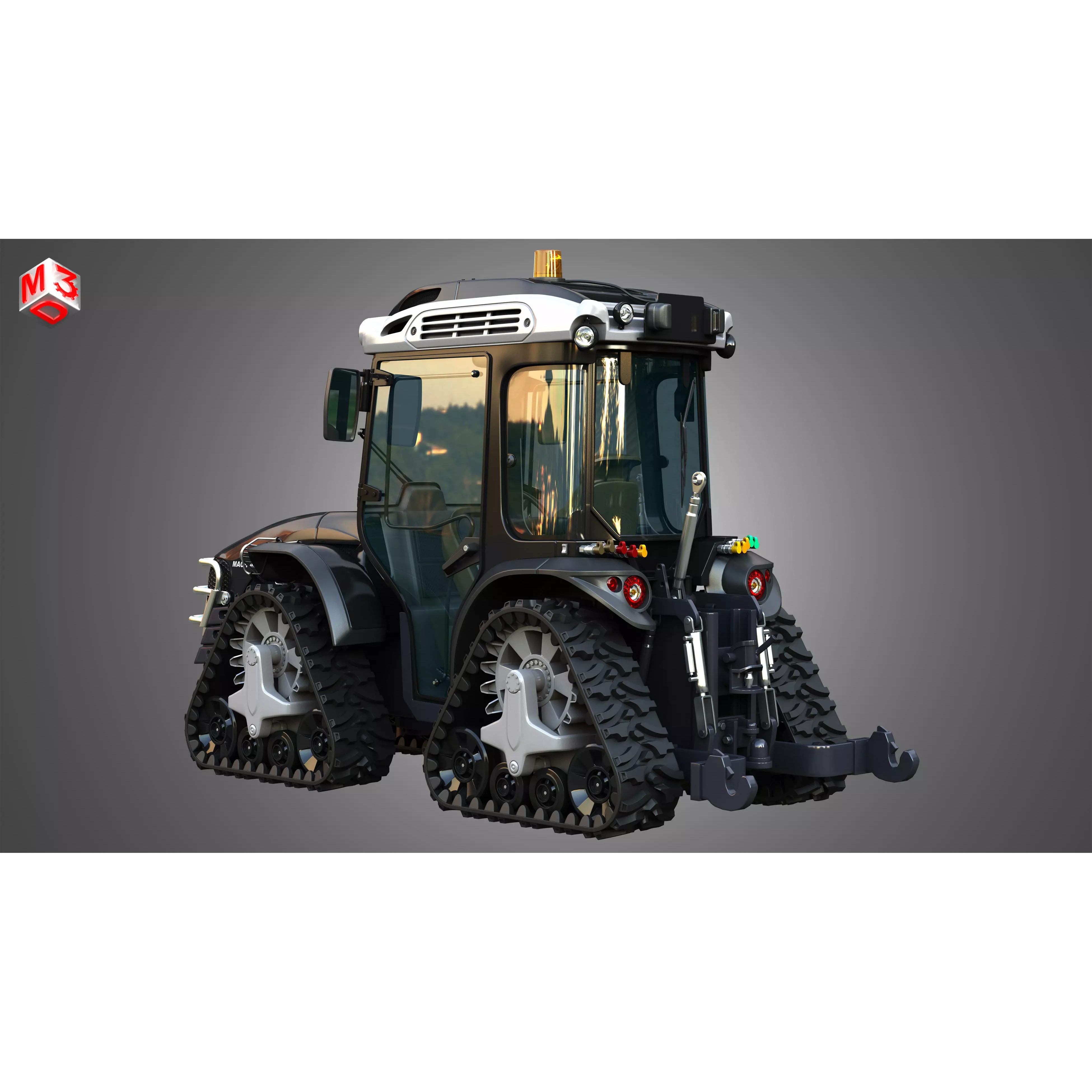 MACH 4 Tractor 3D Model – High Poly Industrial Vehicle, Game Ready Formats - View 5