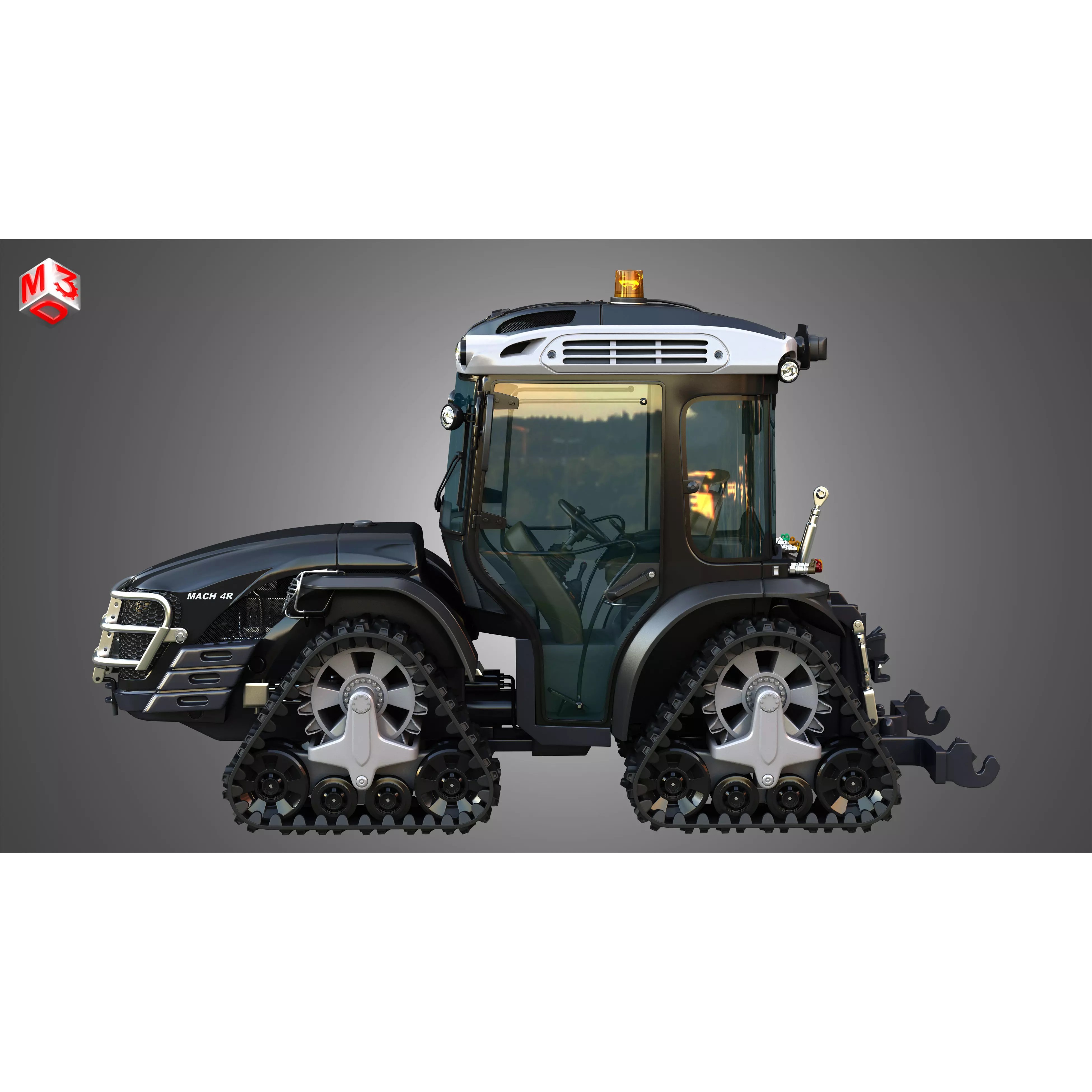 MACH 4 Tractor 3D Model – High Poly Industrial Vehicle, Game Ready Formats - View 6