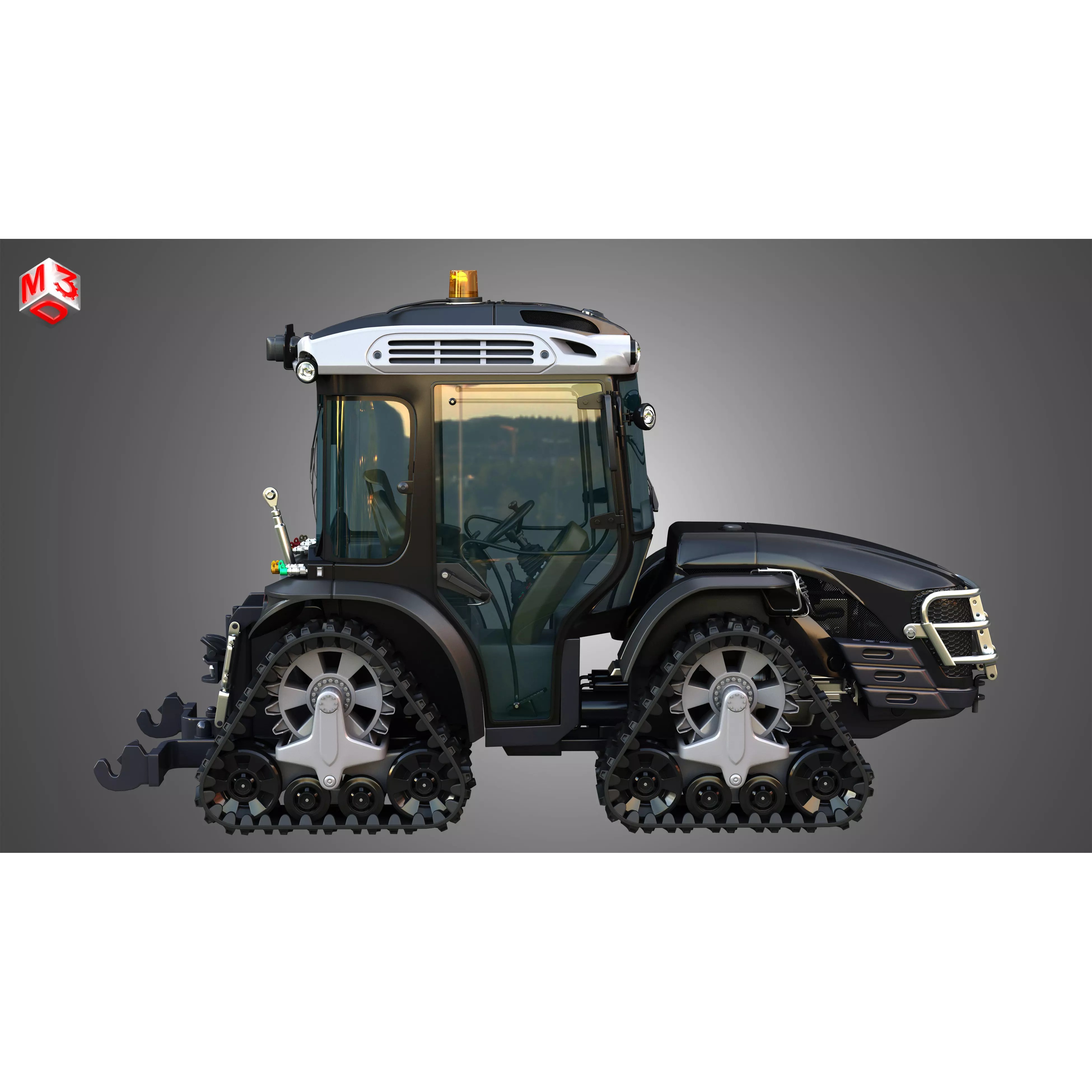 MACH 4 Tractor 3D Model – High Poly Industrial Vehicle, Game Ready Formats - View 7