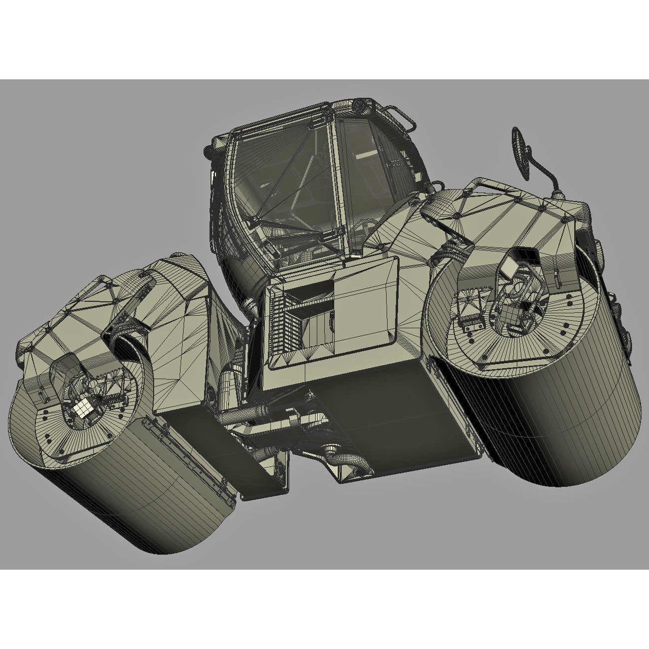 Articulated Tandem Road Roller 3D Model – High Detail, Multiple Formats