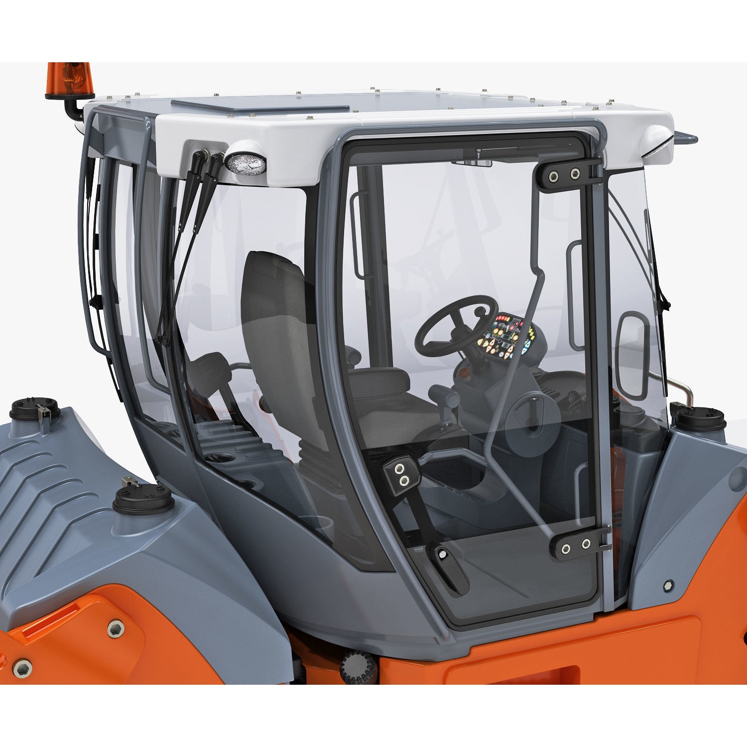 Articulated Tandem Road Roller 3D Model – High Detail, Multiple Formats - View 12
