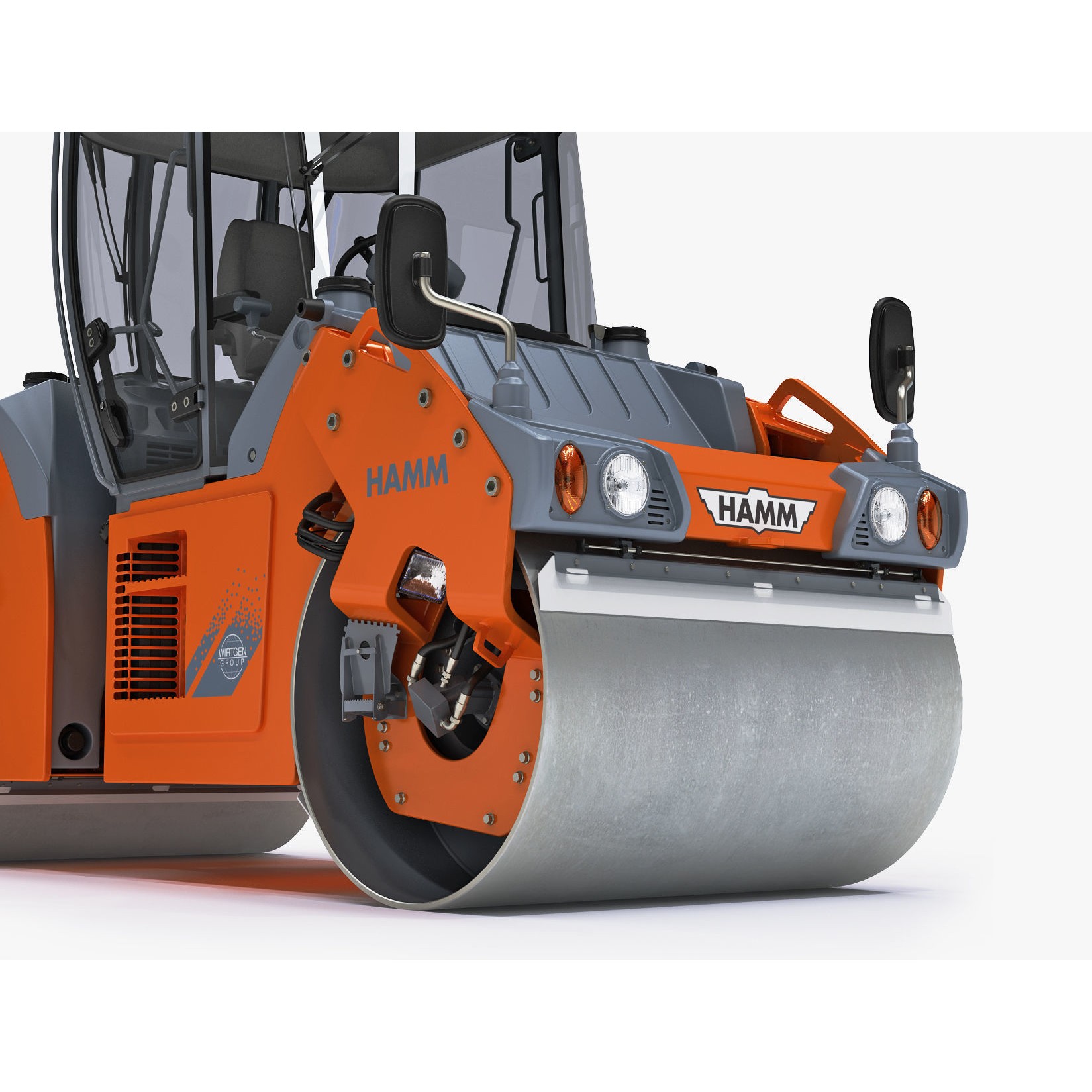 Articulated Tandem Road Roller 3D Model – High Detail, Multiple Formats - View 13