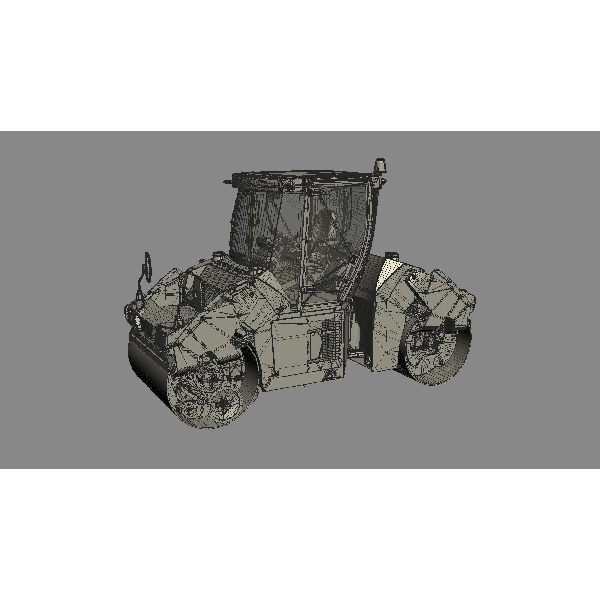 Articulated Tandem Road Roller 3D Model – High Detail, Multiple Formats - View 15