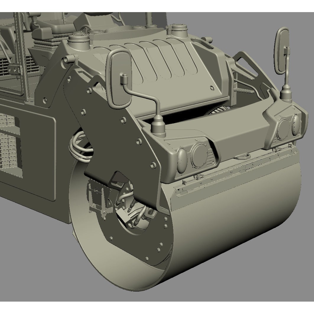Articulated Tandem Road Roller 3D Model – High Detail, Multiple Formats - View 18