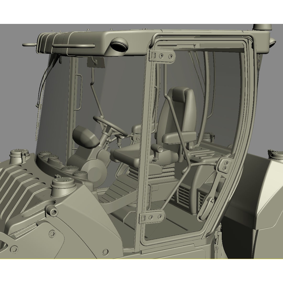 Articulated Tandem Road Roller 3D Model – High Detail, Multiple Formats - View 20